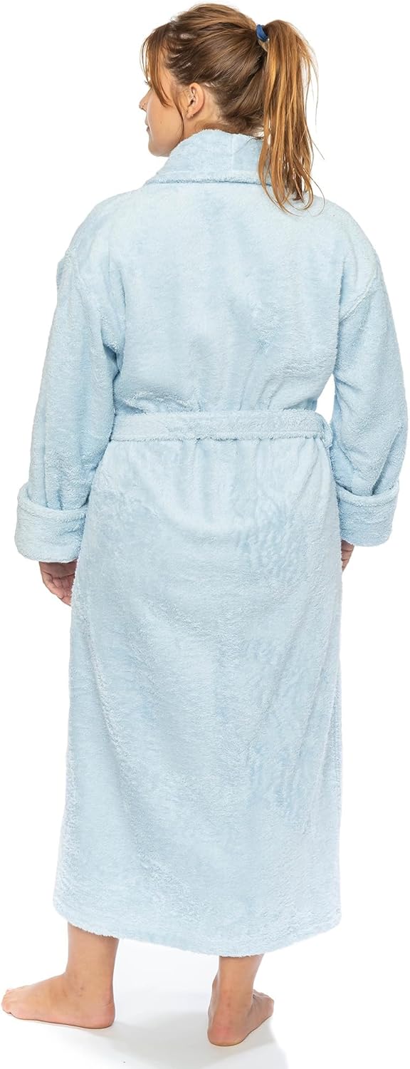 Classic Turkish Towels CTT Premium 100% Turkish Cotton Terry Cloth Bath Robe for Women & Men, Soft & Plush Long Unisex Robe