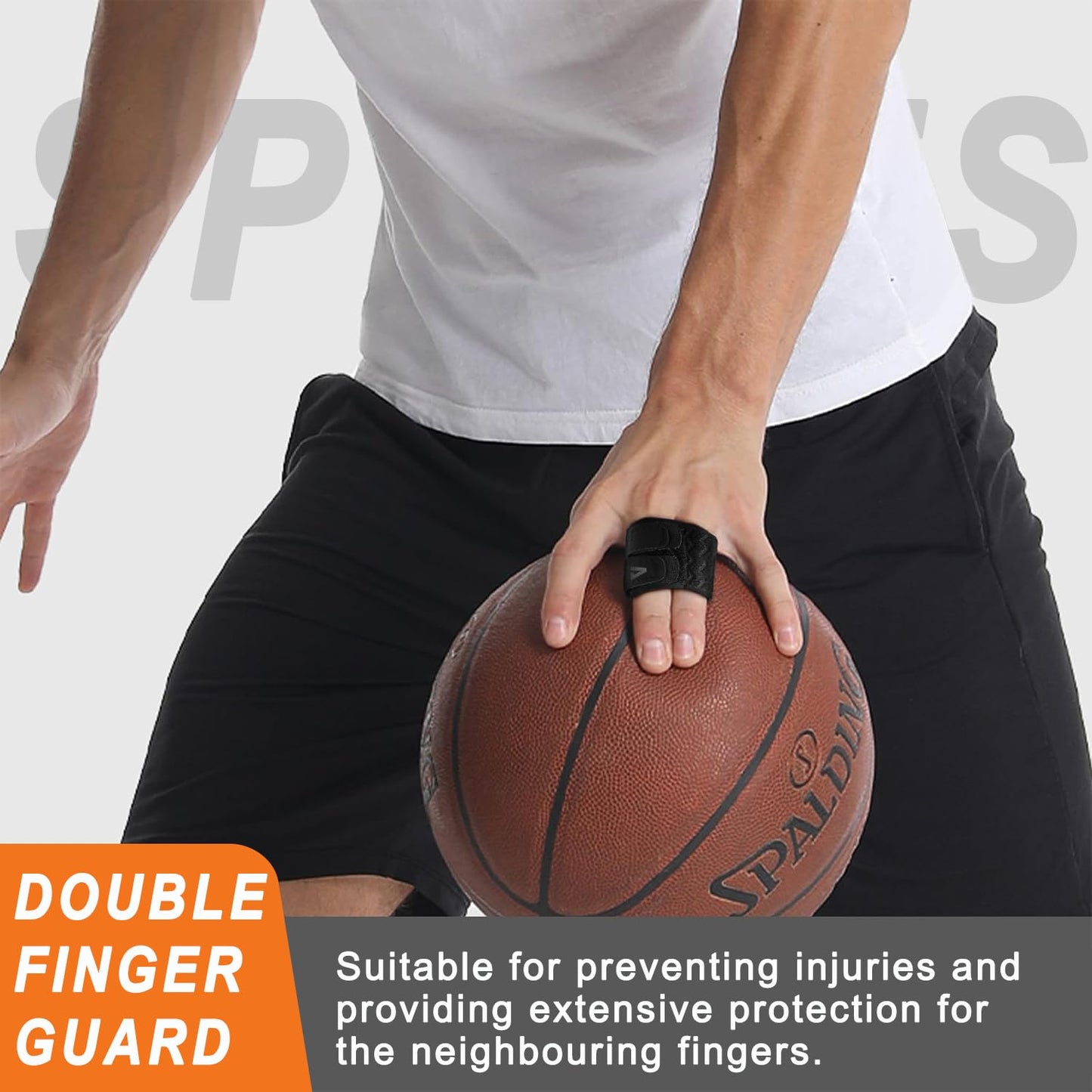 2PCS Finger Splints (No Metal Support) – Adjustable Neoprene Finger Straps/Wraps for Arthritis, Tendonitis & Athletic Stress Relief, Compression Tape for Sports (Basketball, Tennis, Volleyball, Badminton, Golf) – Double Finger Design, M