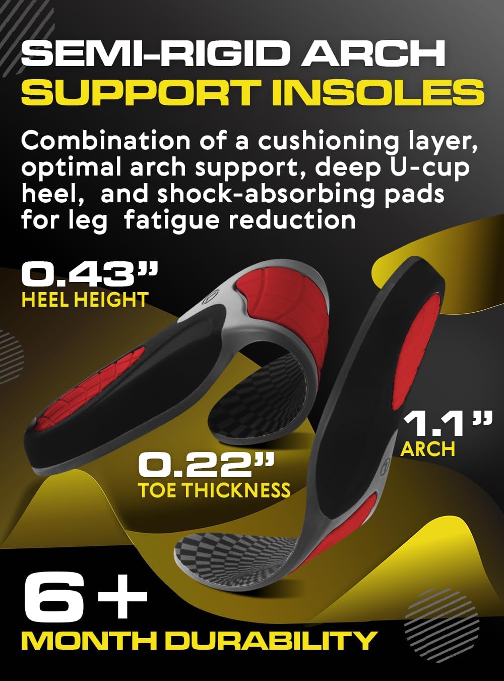 2 Packs of (New) Work Orthotic Insoles - Anti Fatigue Medium Arch Support Shoe Insert Men Women - Plantar Fasciitis Flat Feet - Relieve Foot Pain - Work Boot Insoles Standing All Day (Gray, L)