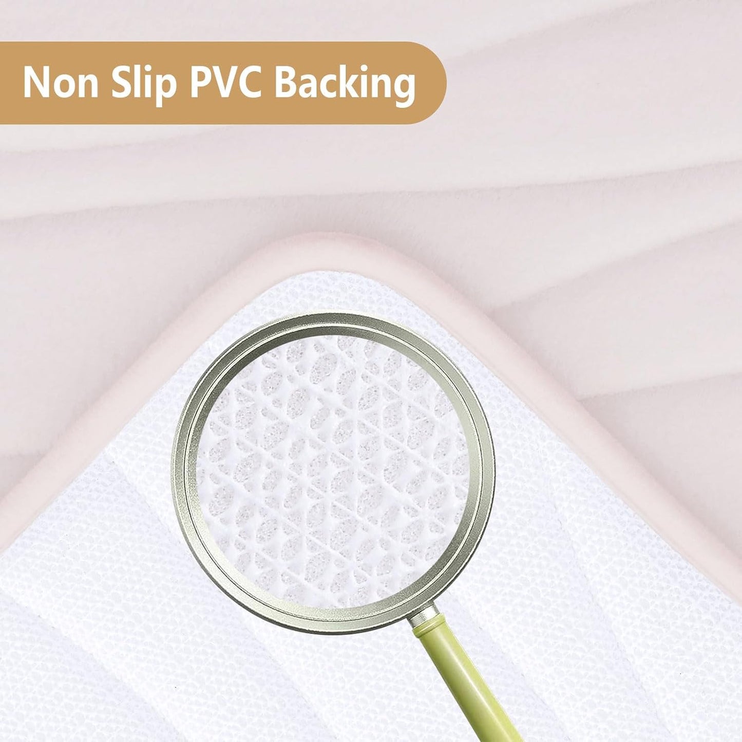 Buganda Memory Foam Bathroom Rug Mat 44x24, Extra Soft and Absorbent Bath Mats, Non-Slip and Machine Washable Bath Rugs for Bathroom Floor,Tub and Shower, Light Pink