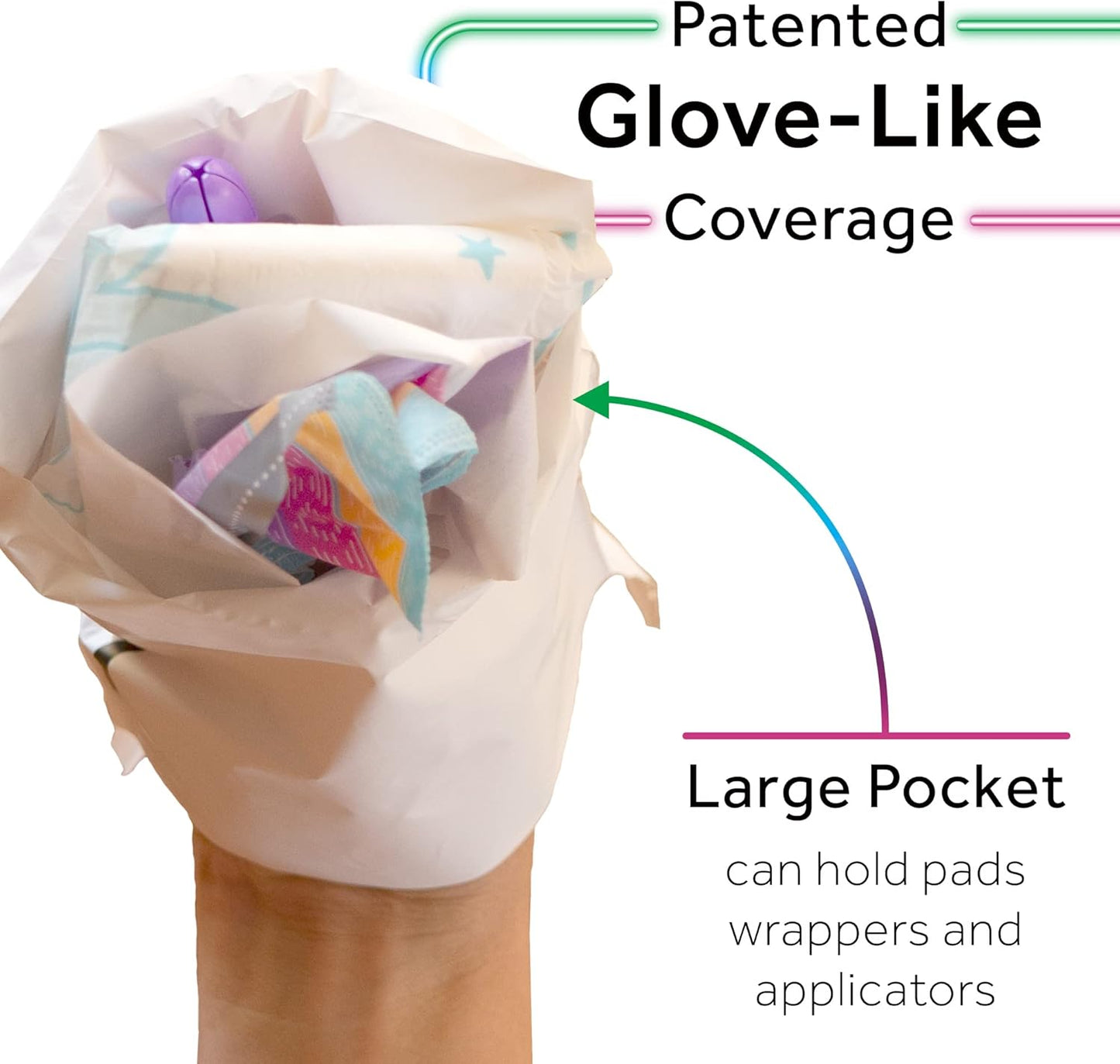 MaskIT Sanitary Napkin Disposal Bags — Plant-Based Disposal Bags for Sanitary Napkins, Period Panties, and Other Menstrual Products — Disposable Pad Pouch for Home & On The Go. — 3 Pack, 54 Count