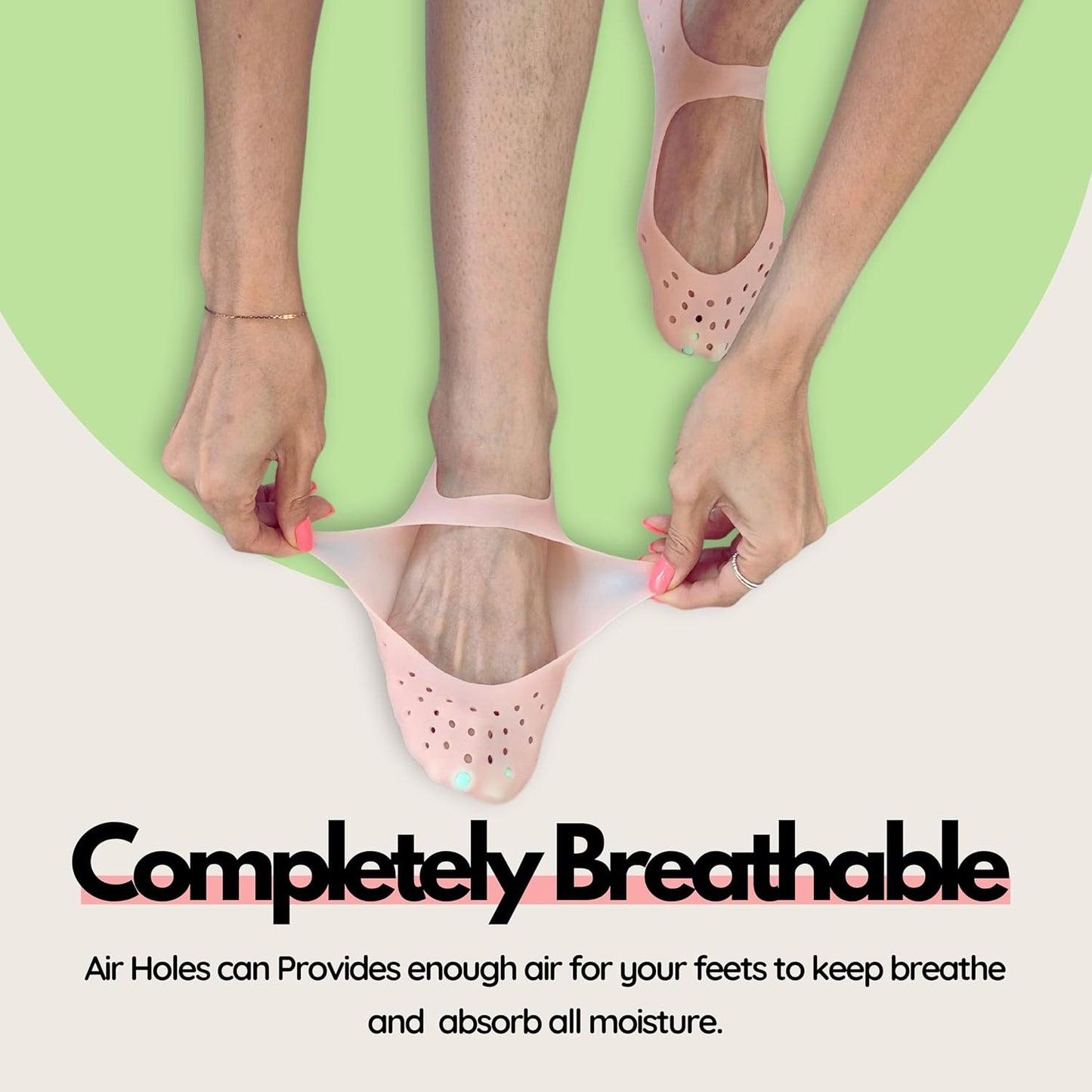 Moisturizing Gel Socks - Hydrating Spa Treatment for Soft, Smooth Feet, Ideal for Dry, Cracked Heels and Rough Skin (Large, 2 Pairs)