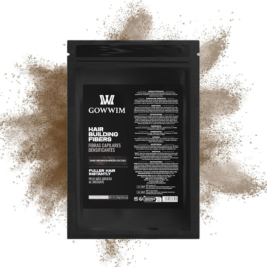 Gowwim Hair Fibers，Instant Building Thickening Fibers for Thinning Loss Hair Natural Grey Coverage Touch up Bald Spot Cover up Waterproof & Sweatproof for Women & Men 100g