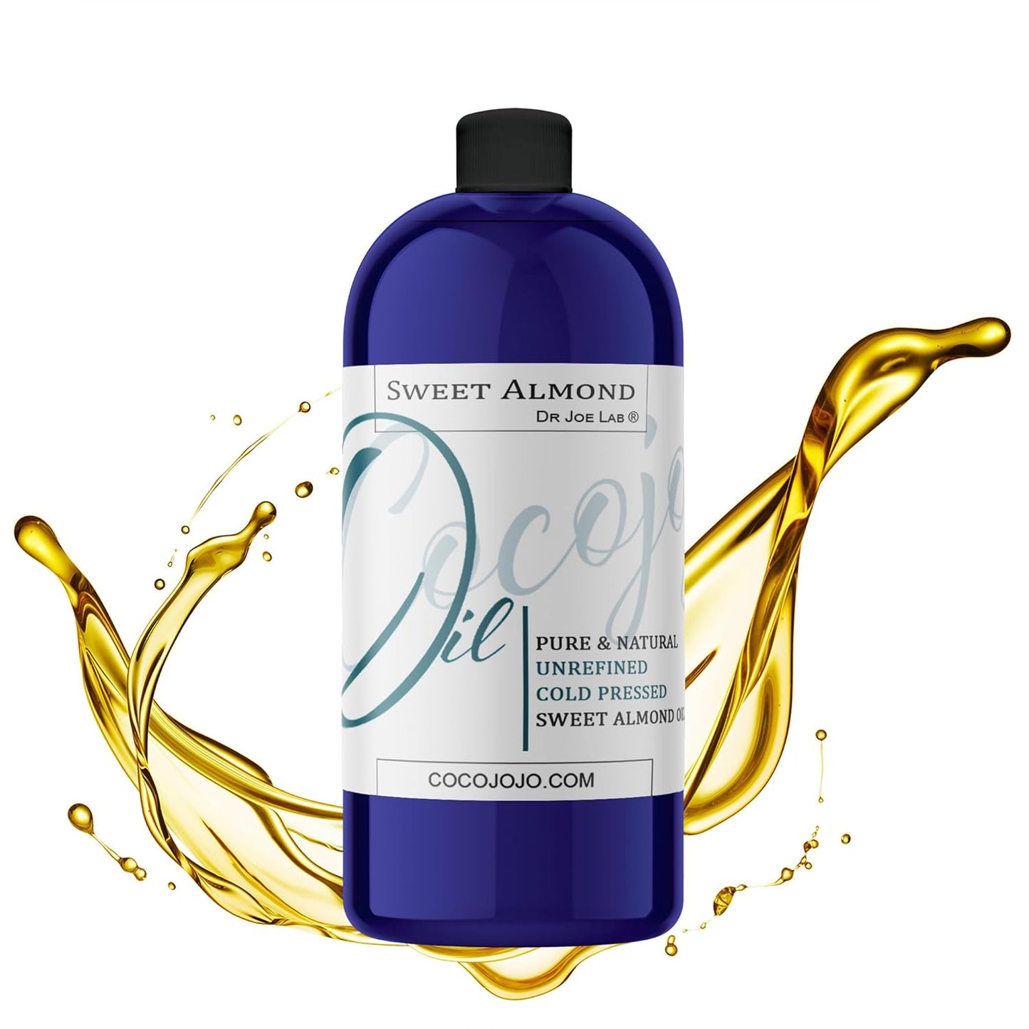 cocojojo Sweet Almond Oil - Face Skin Hair Cold Pressed 32 oz Natural Pure Massage Antioxidant Extra Virgin Unrefined
