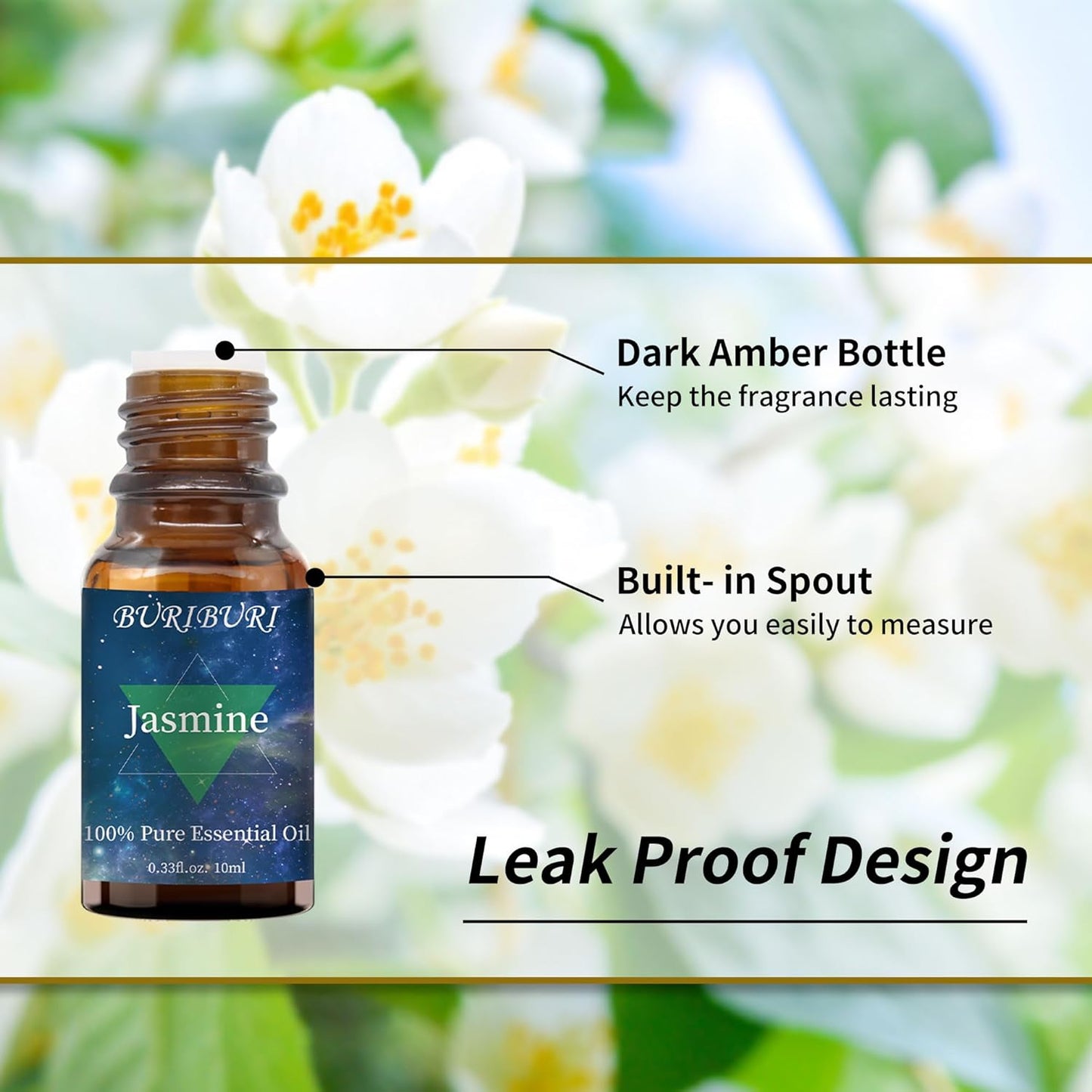 Lavender Oil and Jasmine Essential Oil, 100% Pure, Undiluted, Natural, Organic Aromatherapy Essential Oils Gift Set, 10MLx2