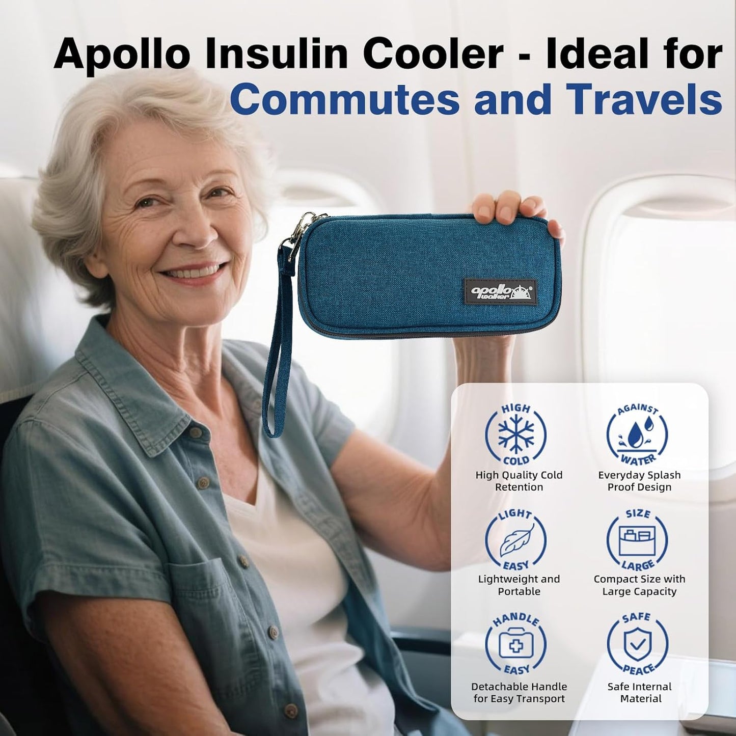 apollo walker Insulin Cooler Travel Case Diabetic Medication Cooler with Ice Packs and Insulation Liner insulin cooler travel case tsa approved