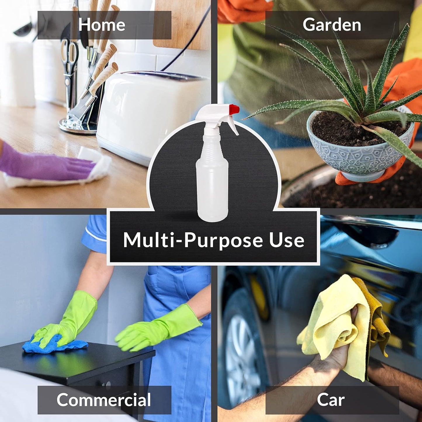 Pinnacle Mercantile Plastic Spray Bottles Leak Proof Technology Empty 16 oz Value Pack of 152 Made In USA