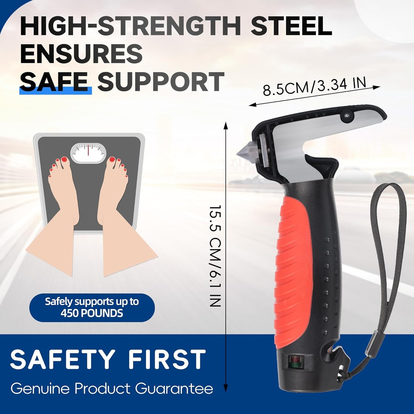 4 in 1 Car Door Handle Assist for Elderly 2PCS - Multifunction Car Transfer Aid - Help Elderly Get Out of Car, Auto Cane Portable Vehicle Support Handle for Seniors, Handicapped, Max 450 Pounds