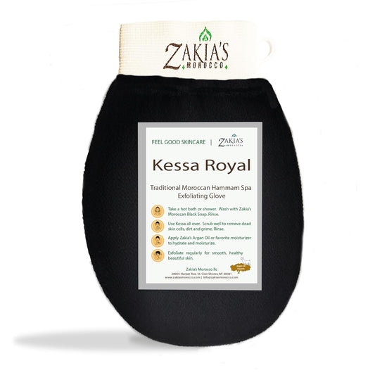 Original Kessa Exfoliating Glove - Charcoal Black - Microdermabrasion At Home Exfoliating Mits, Removes unwanted dead skin, dirt and grime and Keratosis Pilaris. Great for spray tan removal. (1 Unit)