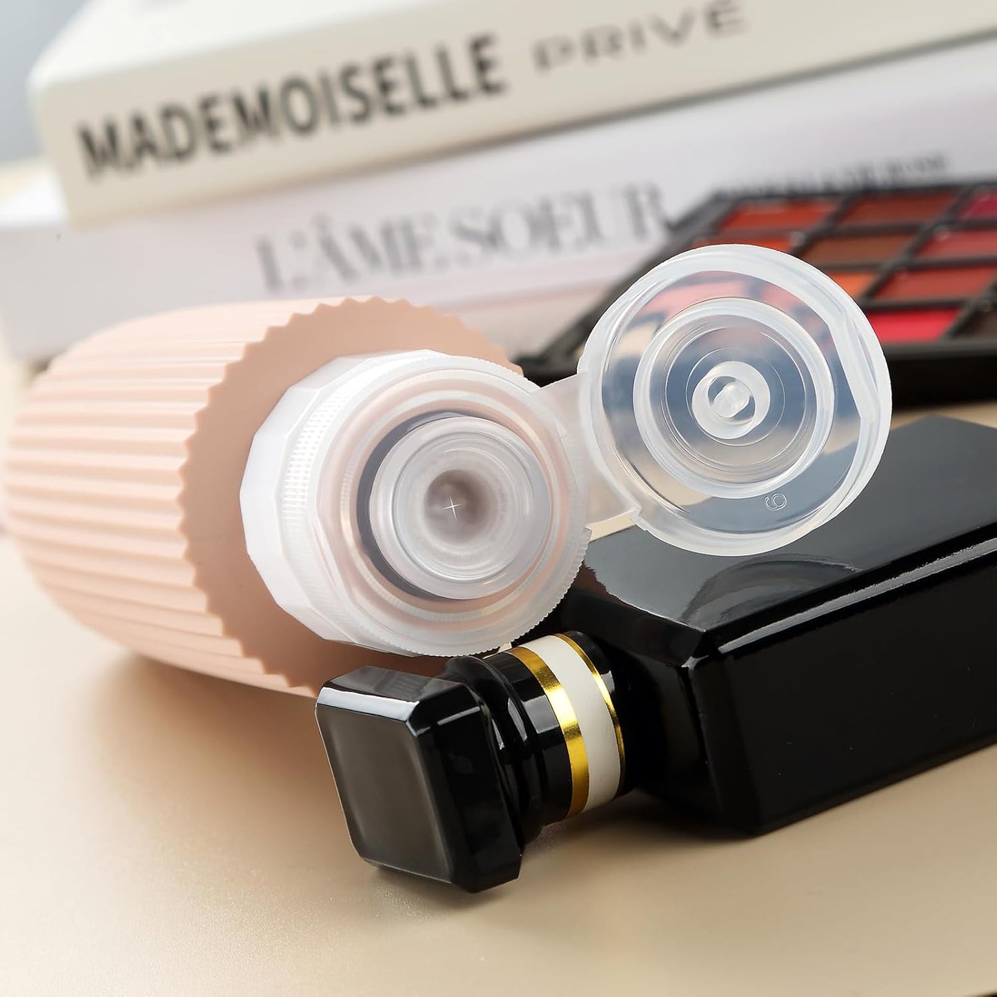 Travel Bottles for Toiletries, Large 6oz Travel Size Containers, BPA Free Leak Proof Tubs Refillable Liquid Accessories with Toiletry Bag for Cometic Shampoo and Lotion Soap (4 Pack)