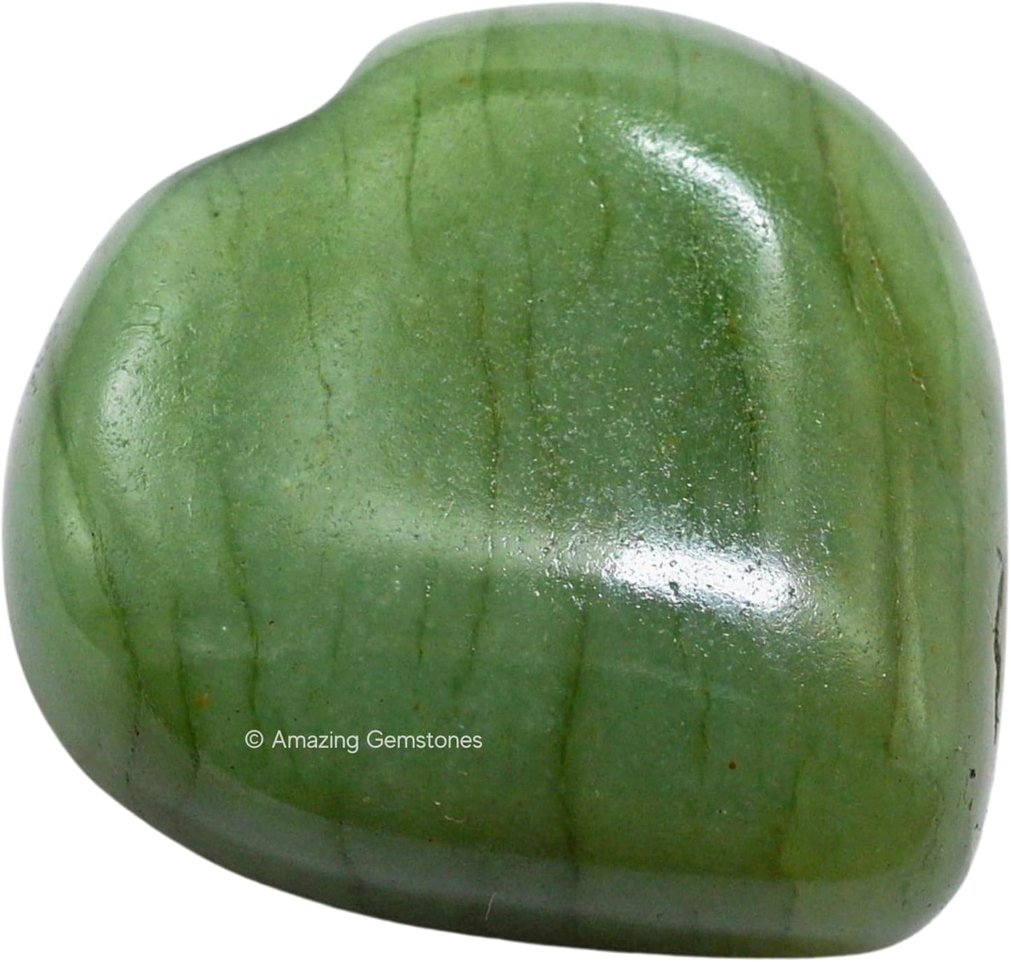Amazing Gemstone Light Green Aventurine Crystal Heart Palm Stone - Pocket Massage Worry Stone for Natural Body Chakra Balancing, Reiki Healing and Crystal Grid