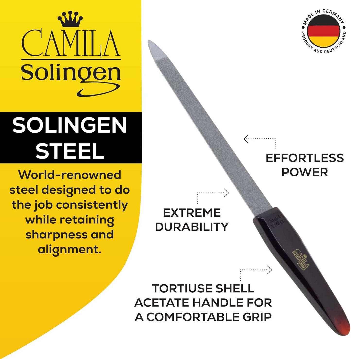 CS18 Sapphire Metal Nail File for Natural Nails Fingernail and Toenail Care, 7" Double Sided Coarse and Fine for Manicure and Pedicure