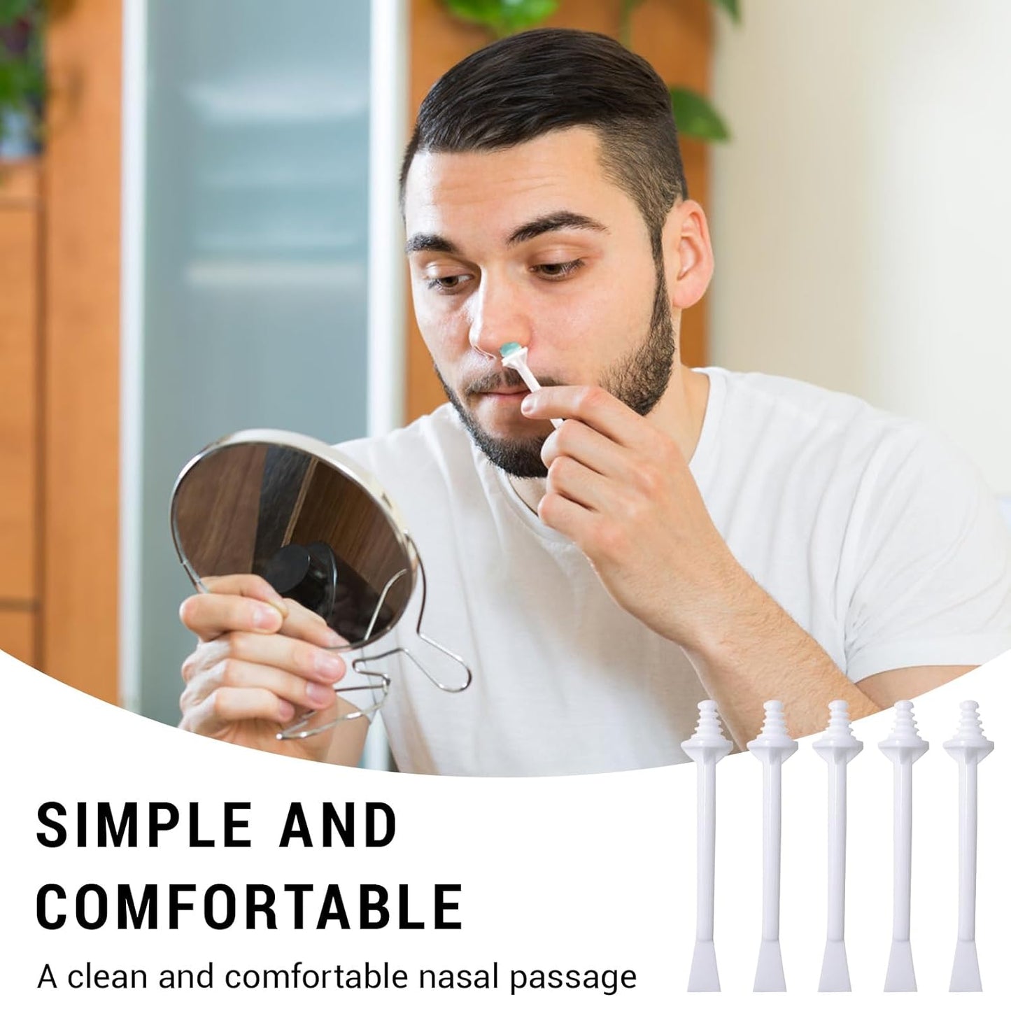 300 Pcs Nose Waxing Sticks, Nose Hair Removal Applicators for Men Women Nostril Nasal Cleaning