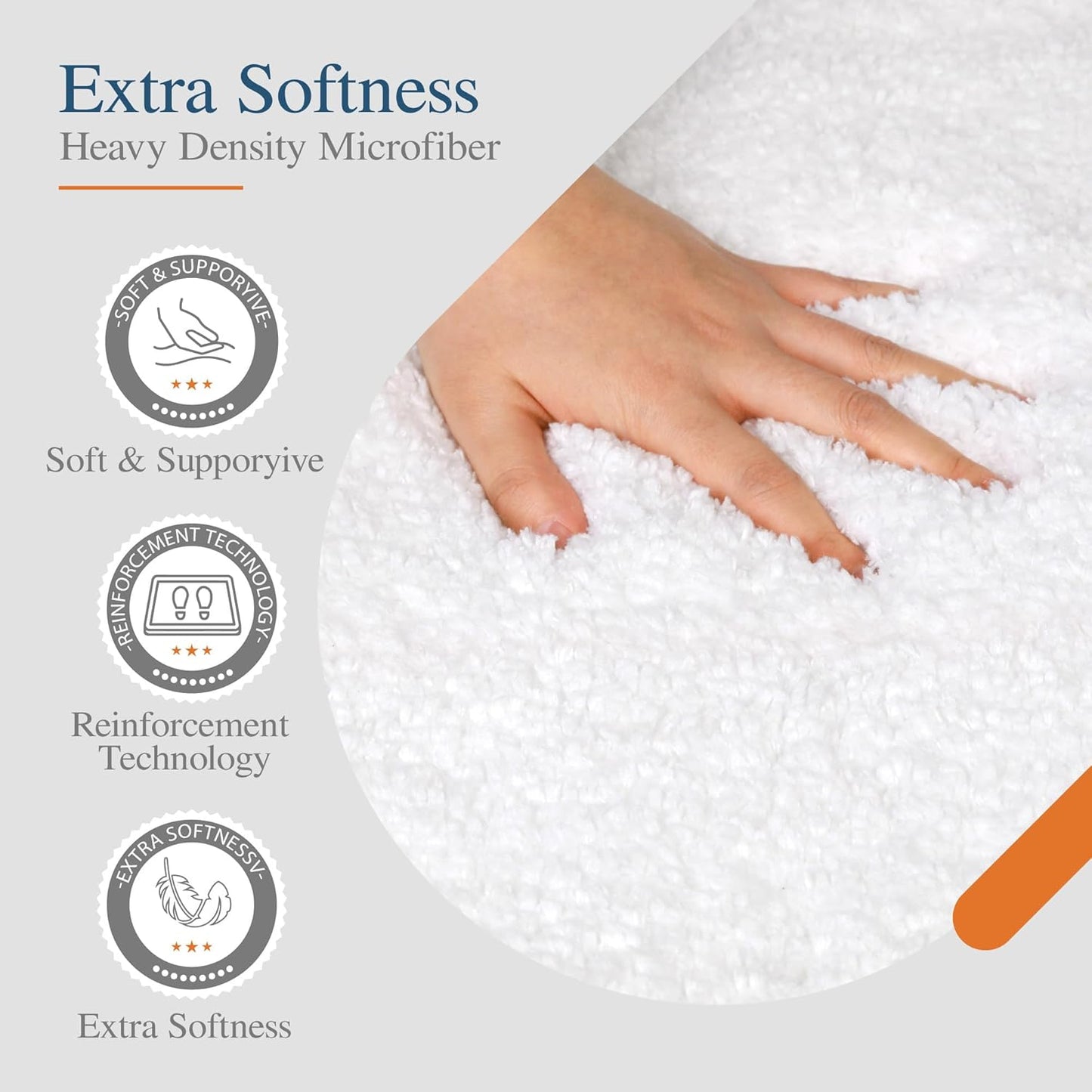 Walensee Large Bathroom Rug (24 x 48, White) Extra Soft and Absorbent Shaggy Bath Mat Machine Washable Microfiber Non Slip Luxury Floor Mat