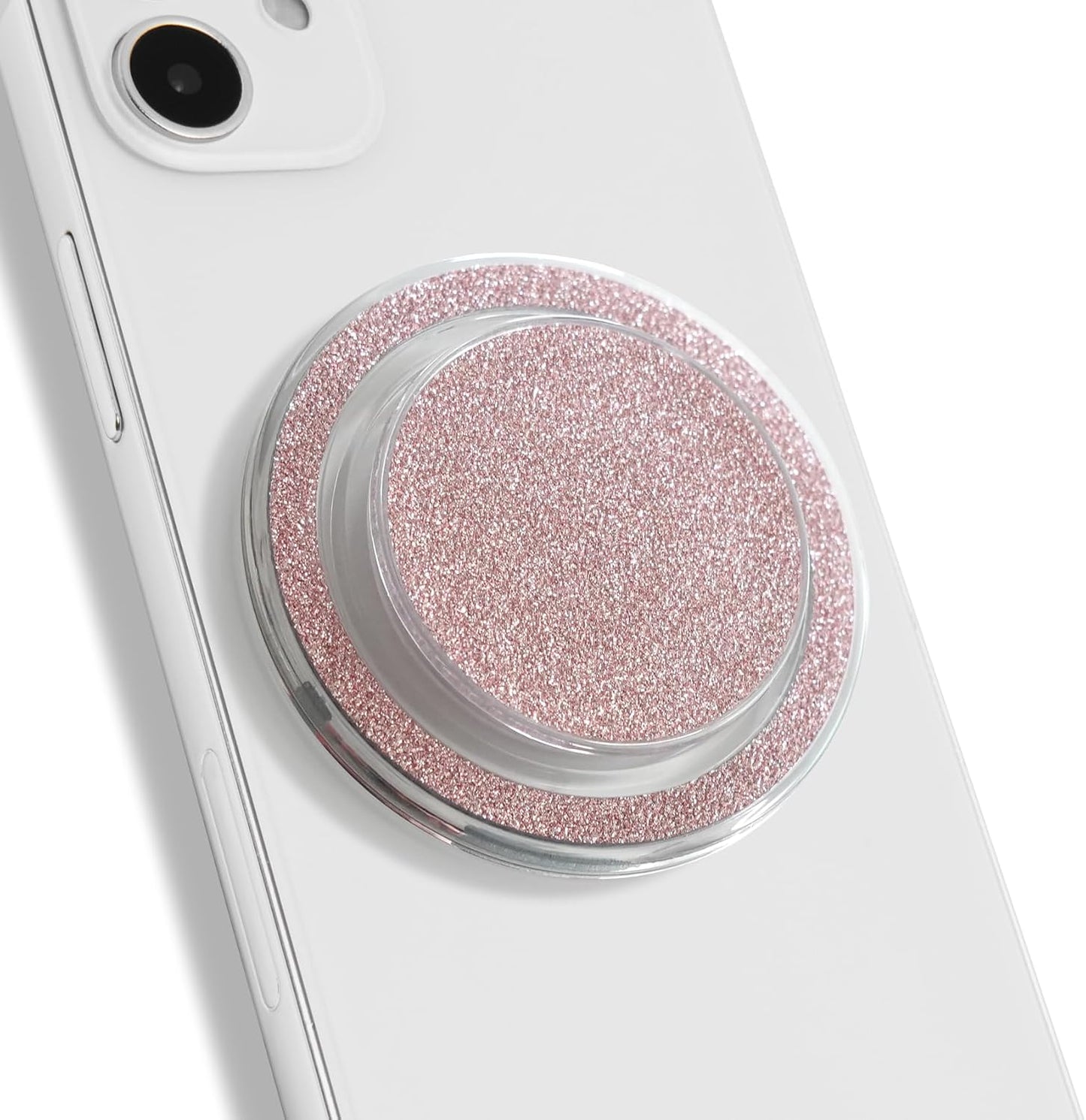 Bling Bling Glitter Phone Grip & Stand - Elegant Magsafe Compatible Phone Holder for Secure Grip and Hands-Free Viewing (Baby Pink)