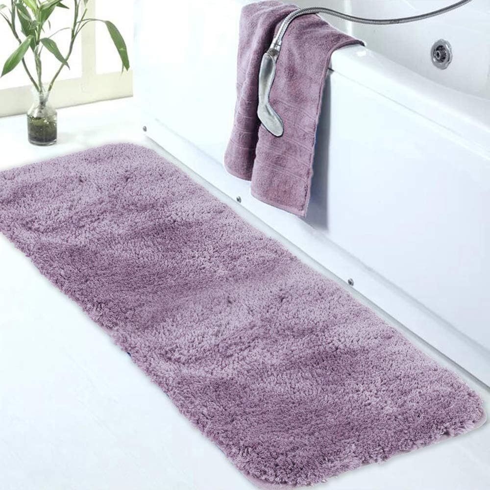 Walensee Large Bathroom Rug (24 x 72, Lavender) Extra Soft and Absorbent Shaggy Bath Mat Machine Washable Microfiber Non Slip Luxury Floor Mat