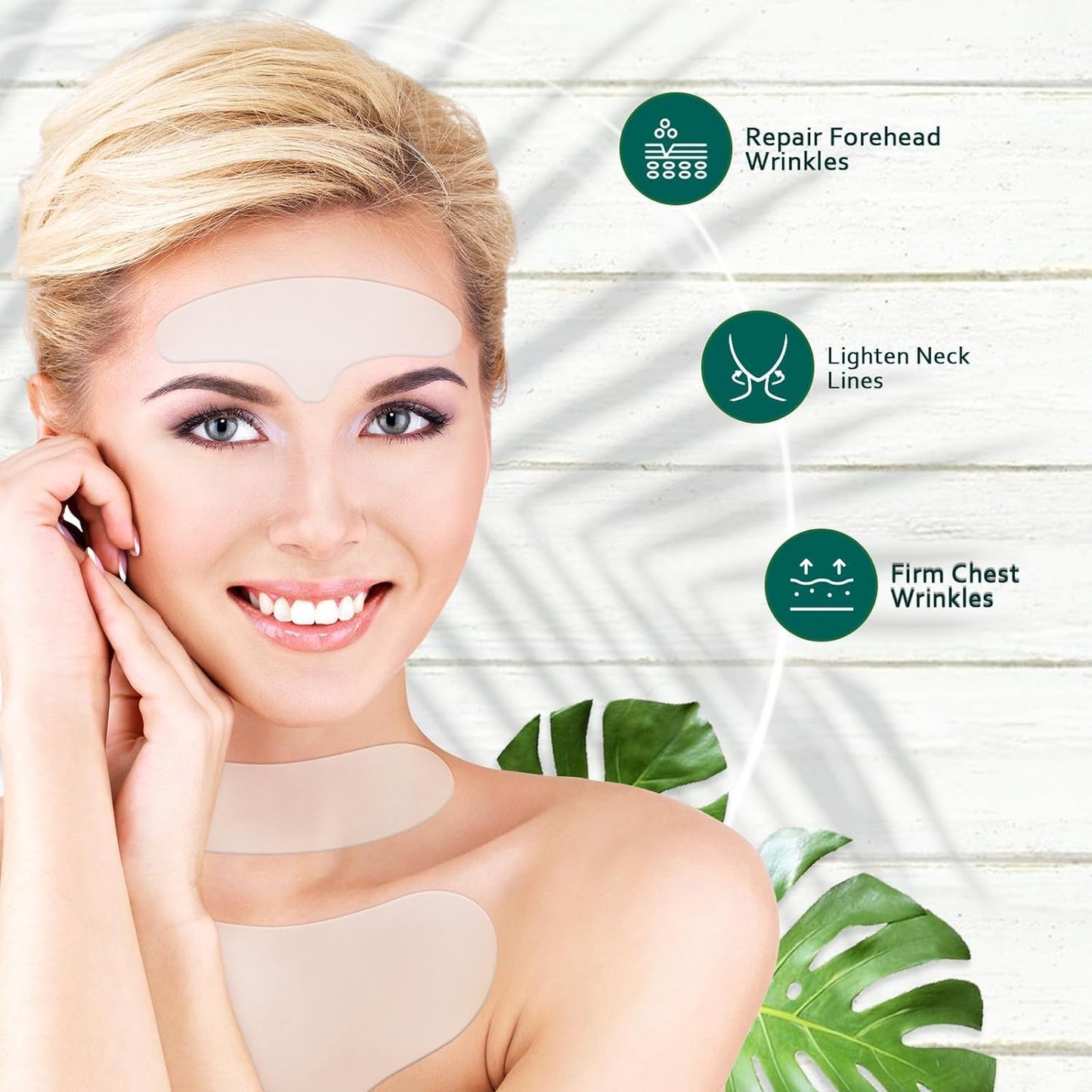 12 Pcs Reusable Silicone Pads for Forehead, Chest & Eye, Anti Wrinkle Patches to Smooth Fine Lines, Chest Wrinkle Pads & Anti Aging Face Silicone Patches for Women