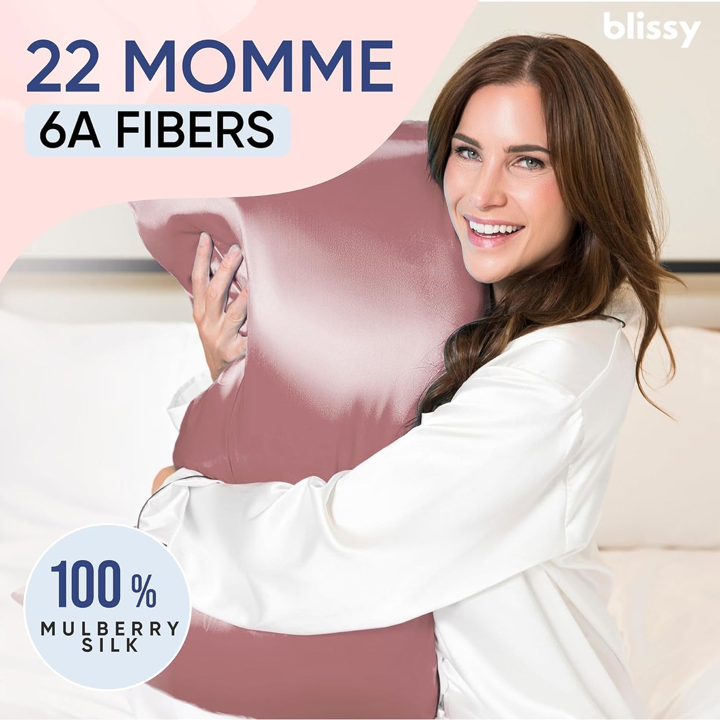 Blissy Silk Pillowcase - 100% Pure Mulberry Silk - 22 Momme 6A High-Grade Fibers - Silk Pillow Cover for Hair & Skin - Regular, Queen & King (Plum, Standard)