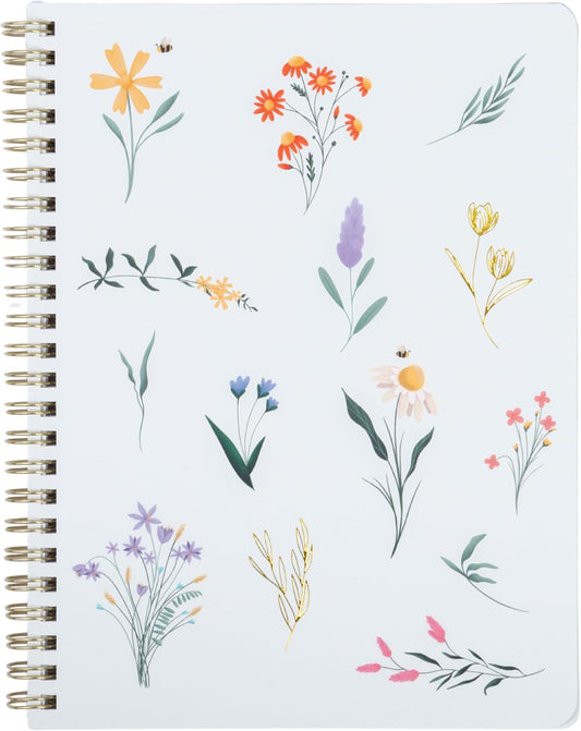 Happy Hoos® Aesthetic Spiral Notebook - 6.25" x 8.25" College Ruled Journal Notebook - Hard Cover Writing Journal for Work, School, Travel, More - Floral Notebook 8 Seasonal Designs(Spring Bloom)