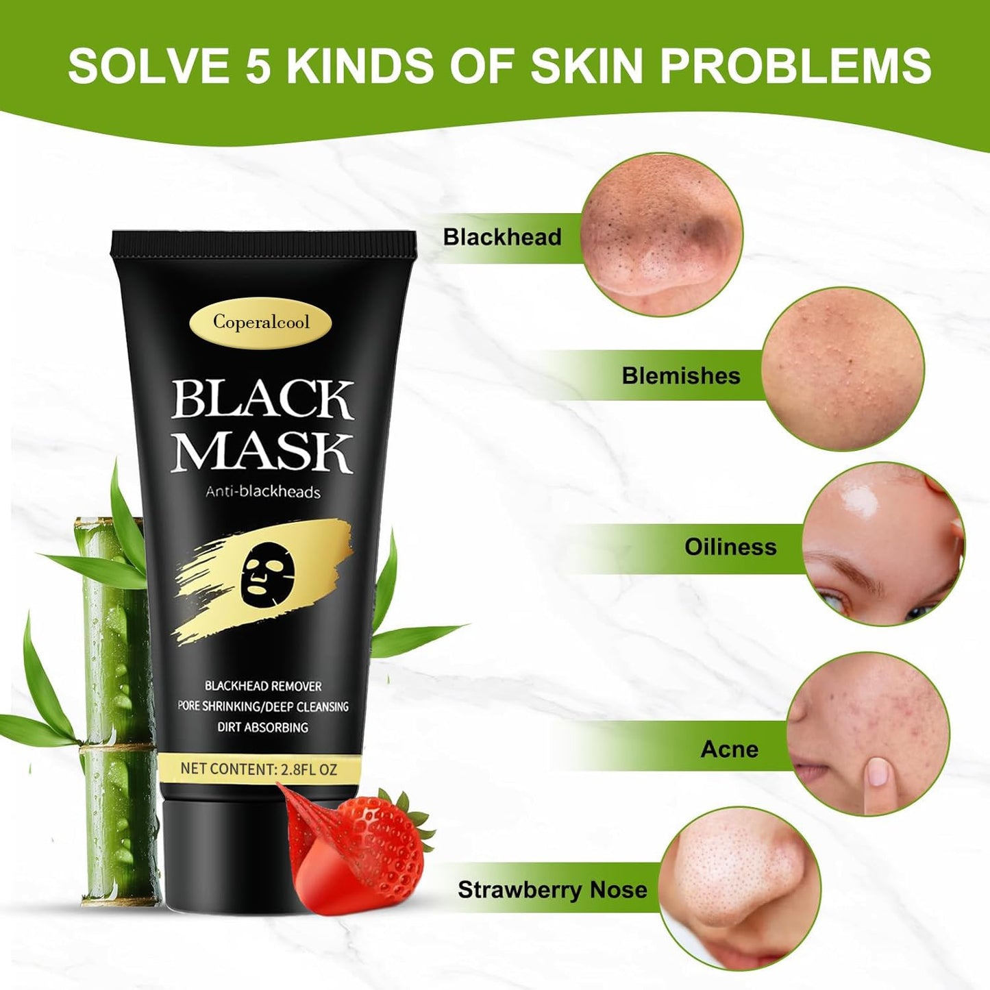 Blackhead Remover Mask, Peel Off Face Mask | Black Head Remover for Face & Nose | Charcoal Face Mask for Deep Cleansing Dirts, Pores, Acne, Skin Oil, Suitable for All Skin Types(2.8 Fl Oz (Pack of 1))