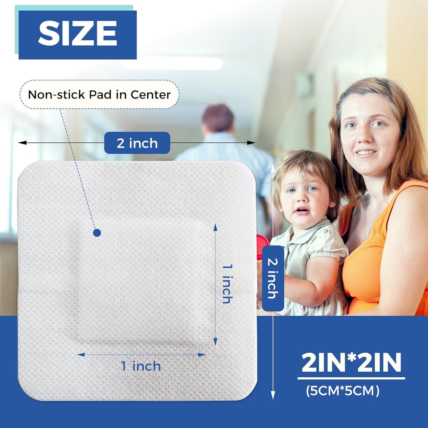 Island Dressing Bordered Gauze 2"x2", 30 Individually Packed Non-Stick Pad in Center with Adhesive Border,Soft Absorbent Medical Grade Dressing Gauze Pad for Wound Care and First Aid