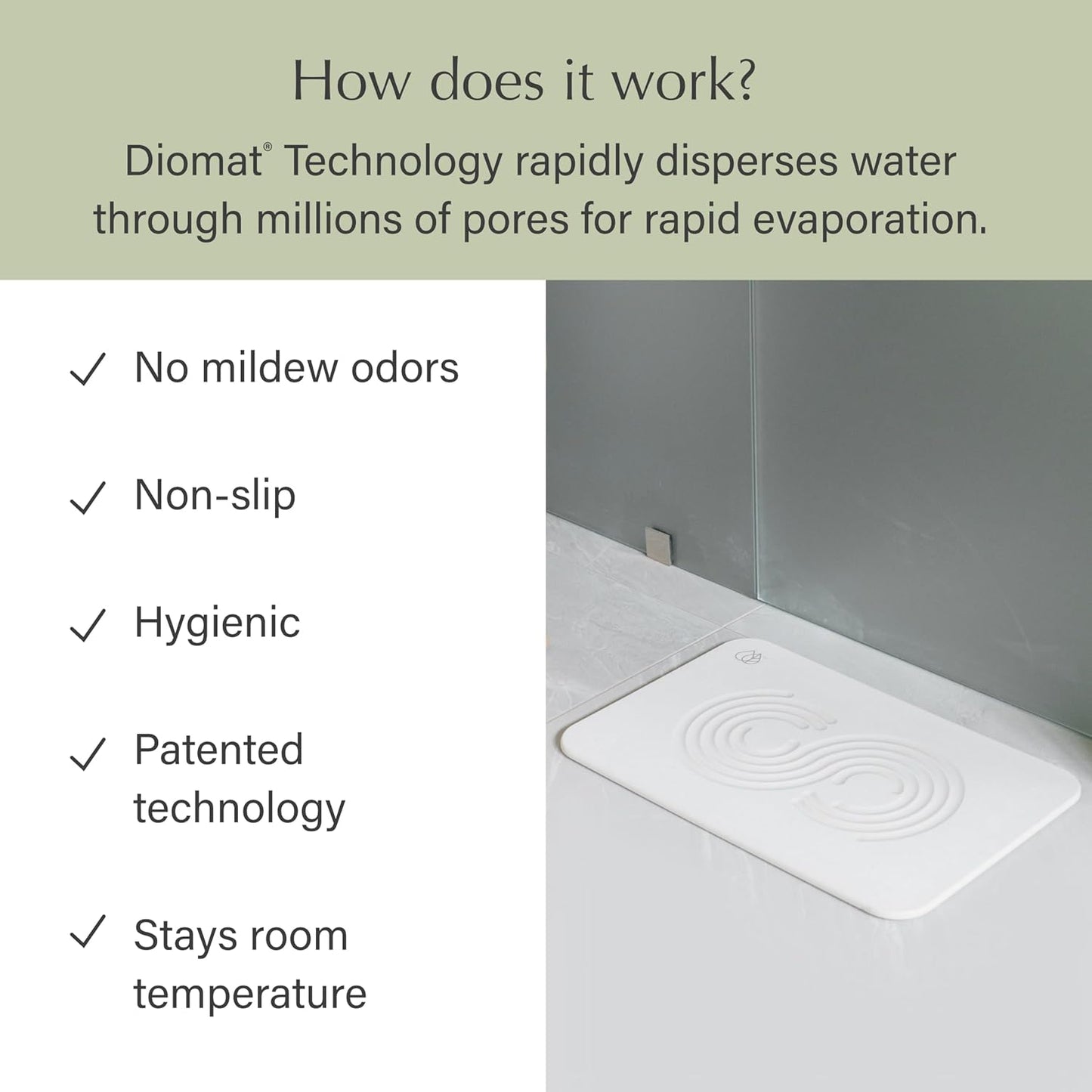 Dorai Home Bath Stone Mat 23.6"x15.4"| Luxury Diatomite Stone Bath Mat |Quickly Removes Water | Non-Slip, Quick-Dry Bath Mat for Bathroom | Zen Sandstone - 2 Pack