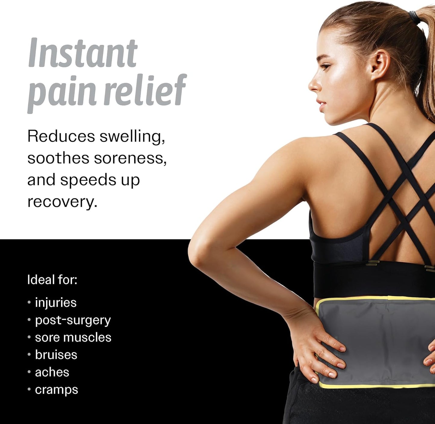 Hot & Cold Reusable Gel Packs (Medium, 1 Pack) Flexible Soft Compress - Ice & Heat Therapy for Injuries, Back, Shoulder, Hip, Knee, Joint Pain, Swelling, Bruises, Post Surgery - Sport Temp