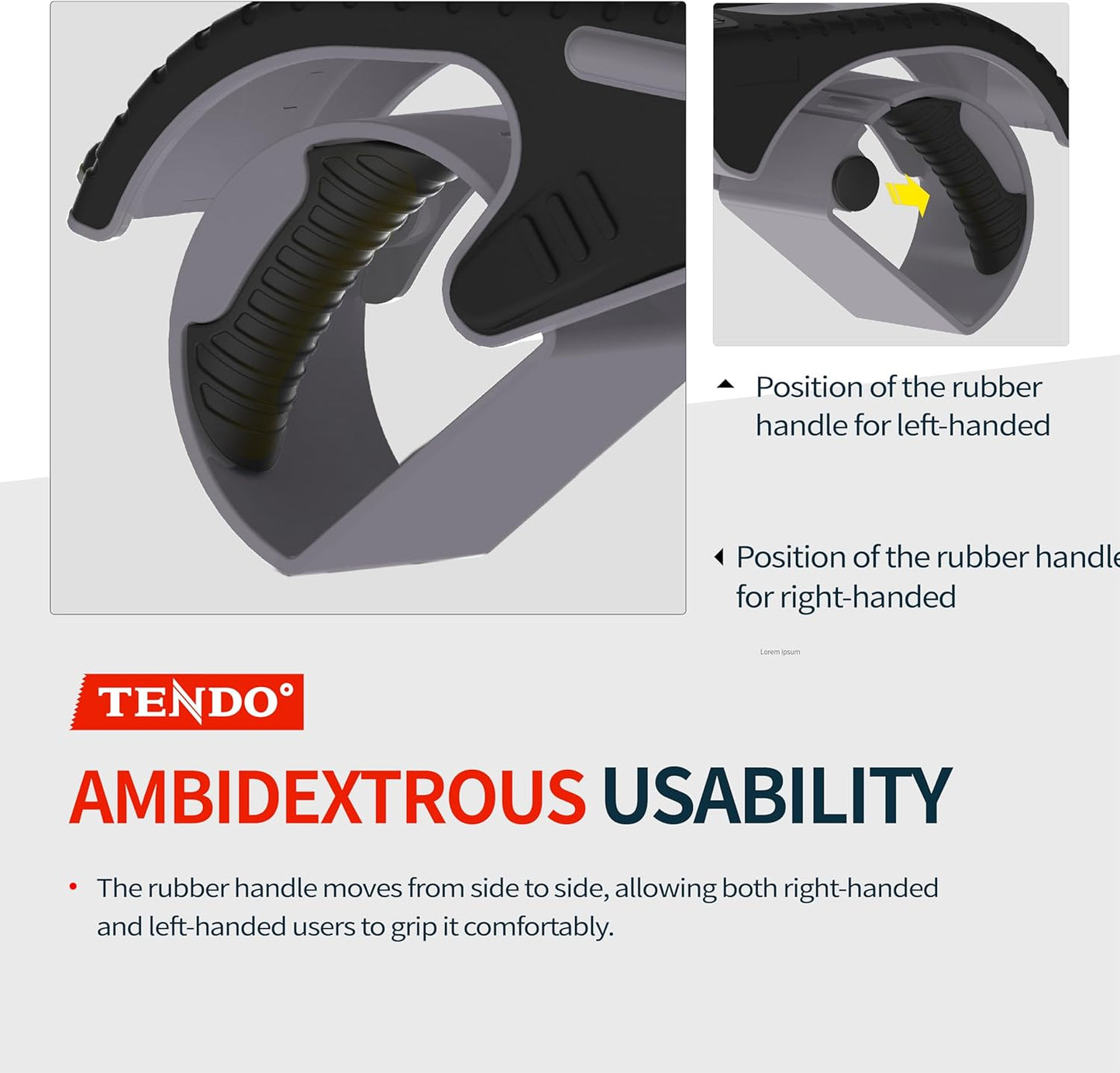Heavy Duty Shipping Tape Dispenser: TENDO° Essential Line – Reusable, Replaceable, Eco-Friendly 2’’ Master Piece Dispenser for Pros with Patented 10° Sloped Chromium Blades - P-2200 (4th Gen.)_Red
