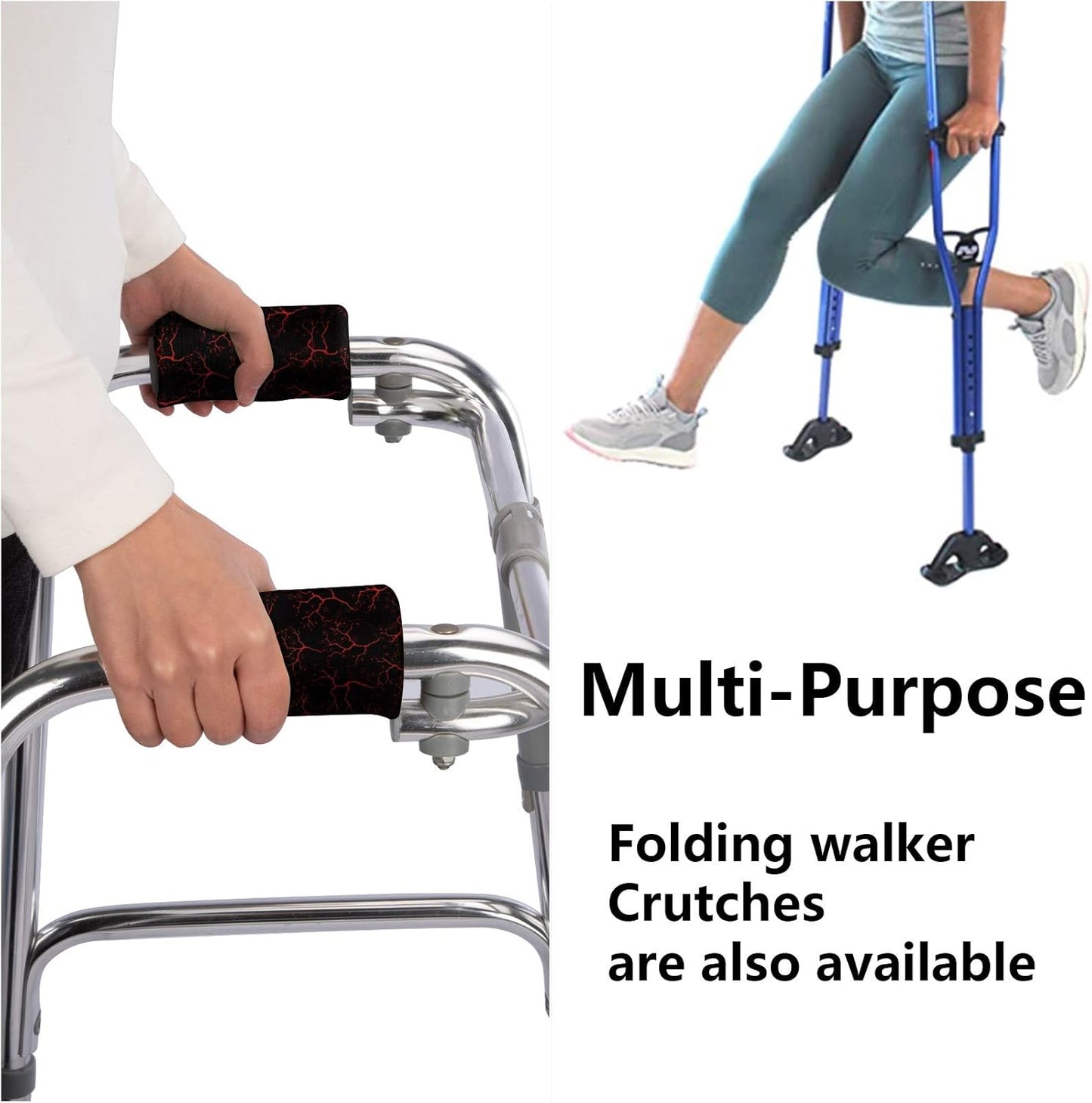 Spring Seaon Universal Walker Handle Padded -Hand Grip (2 Pack) Covers Non-Slip Cushion Padding for Folding Rolling Walker,Rollator Handle-Crutch Handle Pad Grips- Mobility Aid
