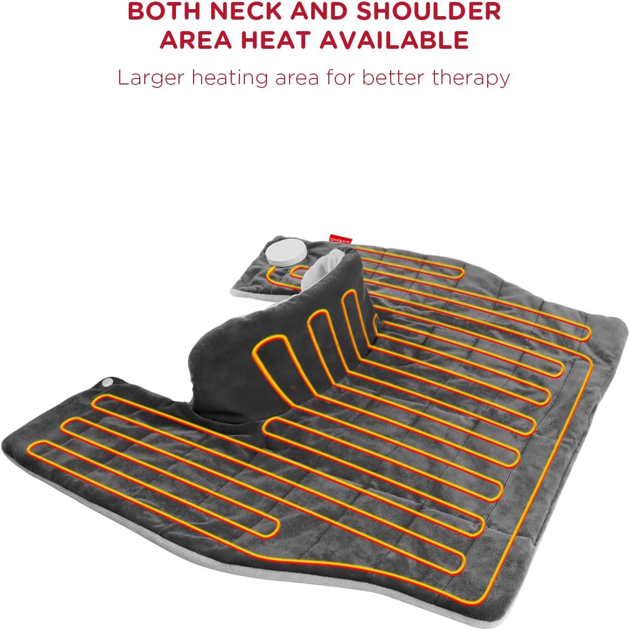 Heating Pad for Neck and Shoulders and Back, Comfytemp Weighted Electric Heat Pad for Pain Relief, 2.6lb Large Heated Wrap, 9 Heat Settings, 11 Auto-Off, Women Men Birthday Gifts Gray