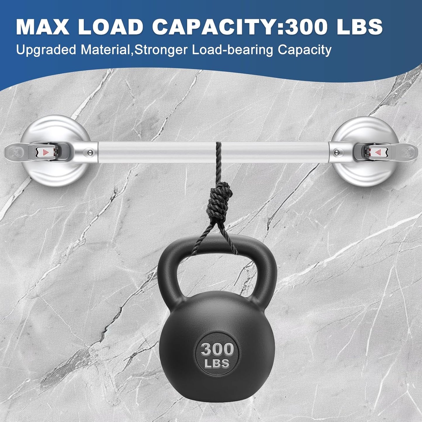 Shower Handle Upgraded 21 inch Grab Bar for Bathtub,Shower Handles with Strong Suction Cup,Bathroom Safety Grab Bar for Handicap Elderly Seniors and Disabled,Heavy Duty,Silver