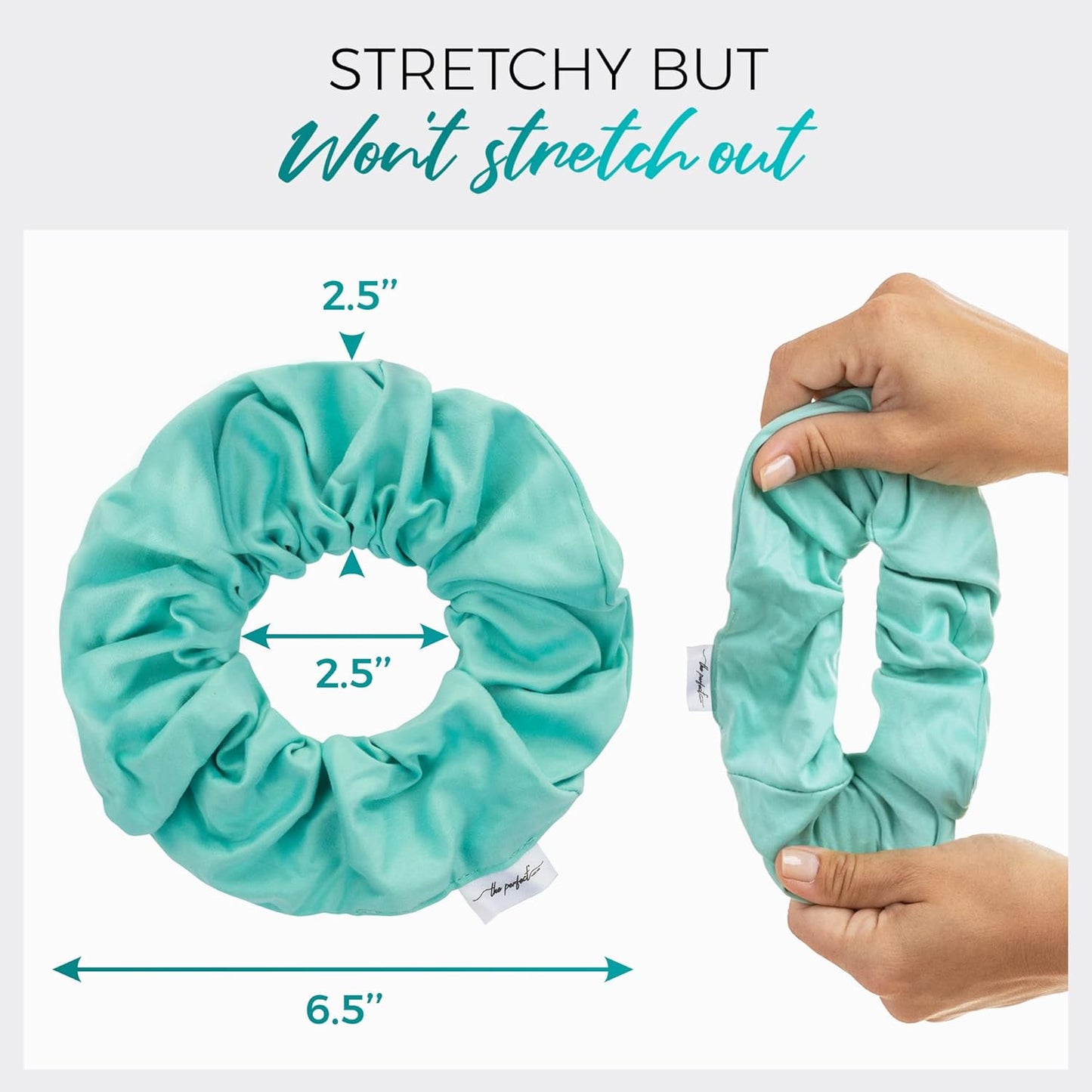 Microfiber Hair Drying Towel Scrunchies - The Perfect Haircare - Anti-Frizz & Silky Smooth - Ponytail/Bun Holder - Quick Drying & Absorbent - for Curly, Wavy, Long & Short Hair (2 Pack) (Aquamarine)