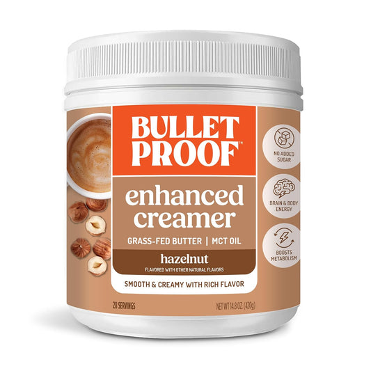 Bulletproof Hazelnut Creamer, 14.8 Ounces, Keto Coffee Creamer with MCT Oil and Grass-Fed Butter