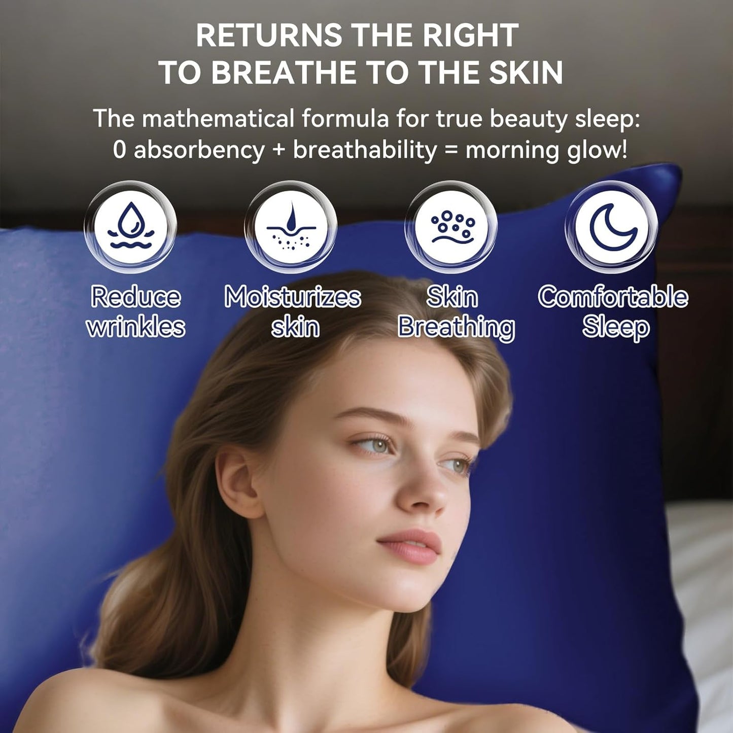 Tyfitb Satin Pillowcase Set for Hair & Skin Care – Cooling, Hypoallergenic, Anti-Frizz, Wrinkle-Free – Soft, Luxurious Pillowcases with Envelope Closure – 2-Pack, Queen Size 20x30, Gift-Ready