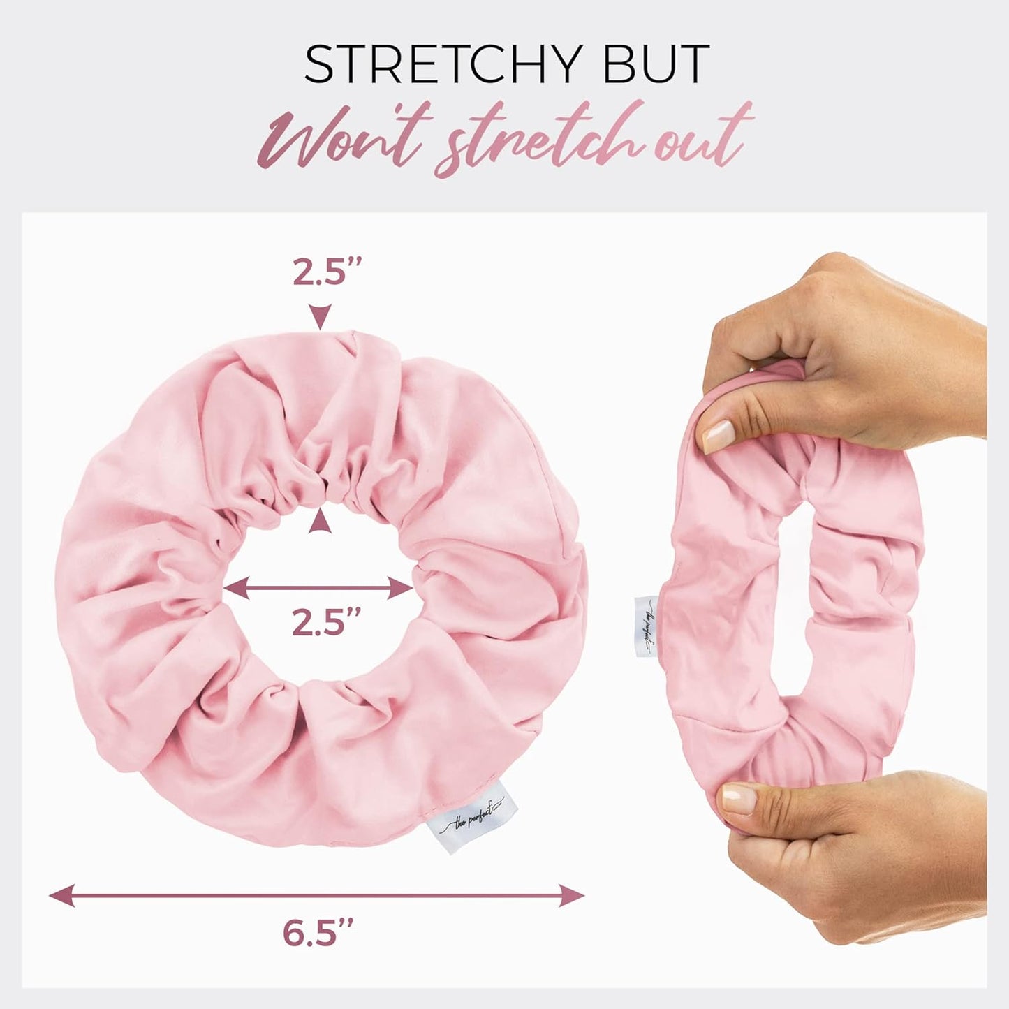 Microfiber Hair Drying Towel Scrunchies by The Perfect Haircare - Anti-Frizz & Silky Smooth - Ponytail/Bun Holder - Quick Drying & Absorbent - for Curly, Wavy, Long & Short Hair (2 Pack) (Pink)