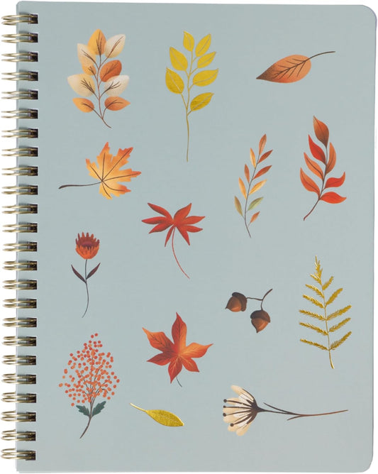 Happy Hoos® Aesthetic Spiral Notebook - 6.25" x 8.25" College Ruled Journal Notebook - Hard Cover Writing Journal for Work, School, Travel, More - Floral Notebook 8 Seasonal Designs (Fall Foliage)