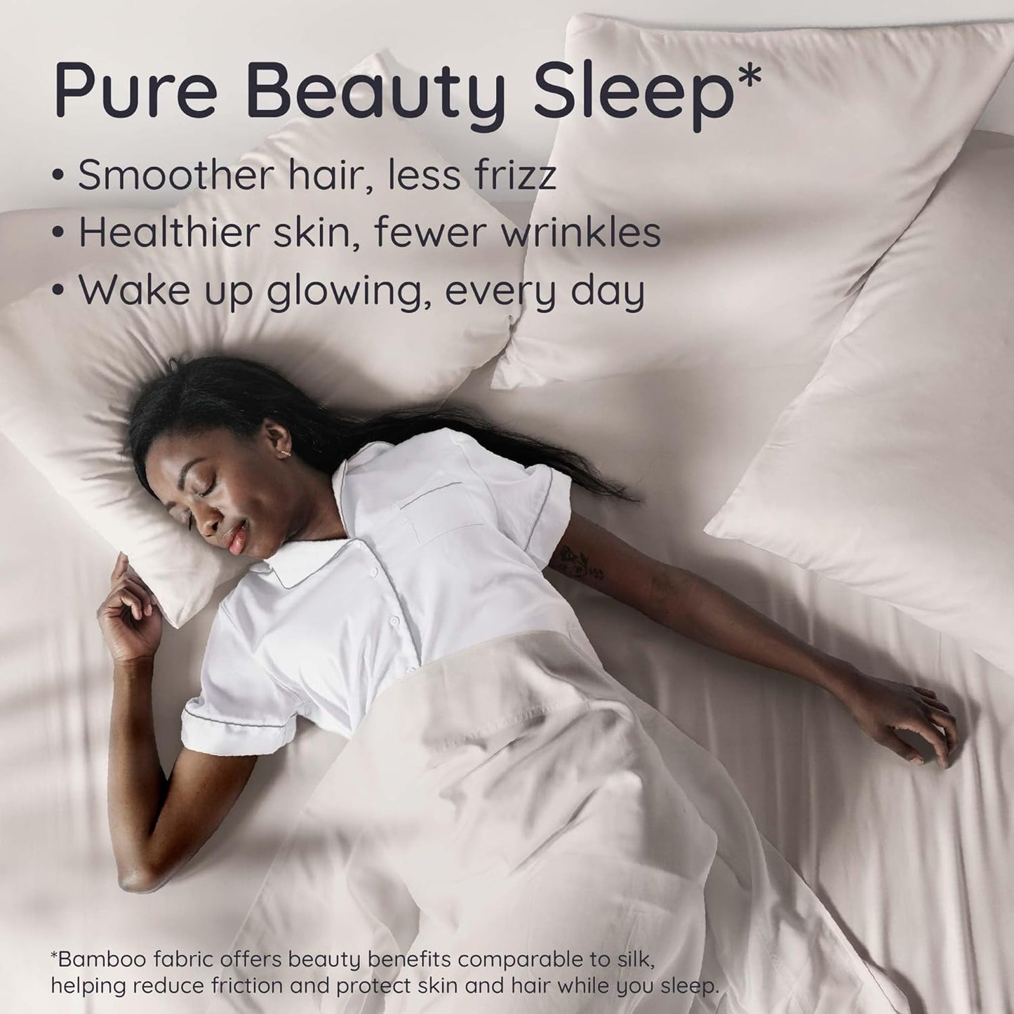 Bambaw 100% Viscose Derived from Bamboo Pillowcase King Size – Set of 2 Cooling Pillow Cases for Hair Protection with Envelope Closure, Breathable & Anti Acne Pillowcase (Sand)