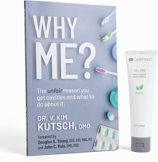 CariFree Gel 1100 (Mint) Anti-Cavity Fluoride Toothpaste with Nano Hydroxyapatite, Enamel Protection, Dentist Recommended for Kids and Adults, Dentist Developed, 2.40 oz. (Pack of 1 + Book)