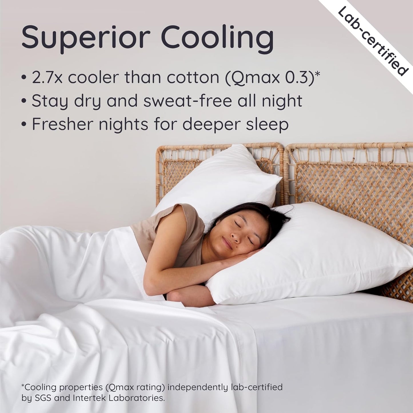 Bambaw 100% Viscose Derived from Bamboo Pillowcase Standard Size – Set of 2 Cooling Pillow Cases Standard Size, Breathable & Anti Acne Pillow Case, Cooling Pillow Cover with Envelope Closure (White)