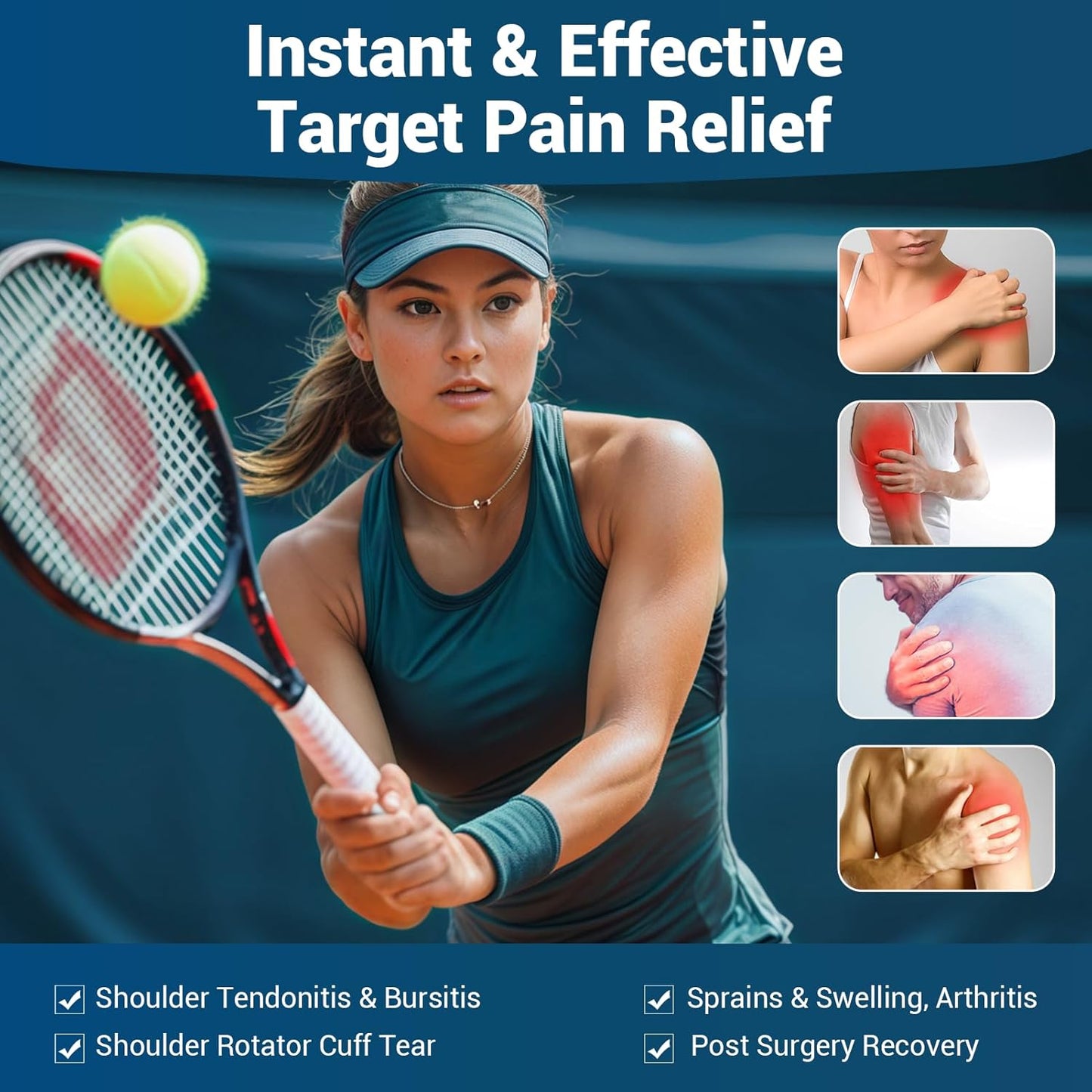 Comfytemp Shoulder Ice Pack Rotator Cuff Cold Therapy Wrap, Ice Packs for Injuries Reusable Gel, Instant Compression for Shoulder Pain Relief, Surgery Recovery Gifts (Small & Medium)