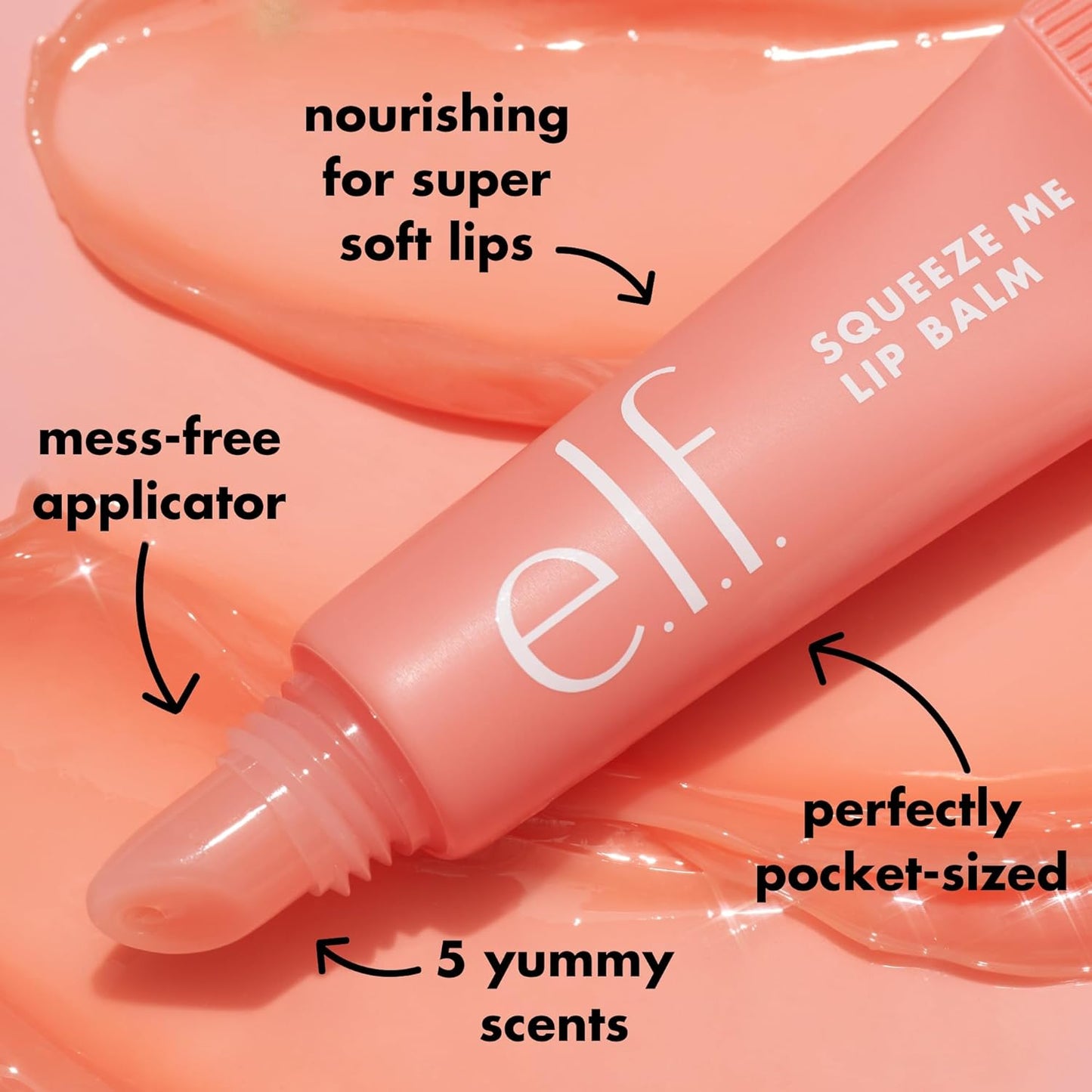 e.l.f. Squeeze Me Lip Balm, Moisturizing Lip Balm For A Sheer Tint Of Color, Infused With Hyaluronic Acid, Vegan & Cruelty-free, Grape