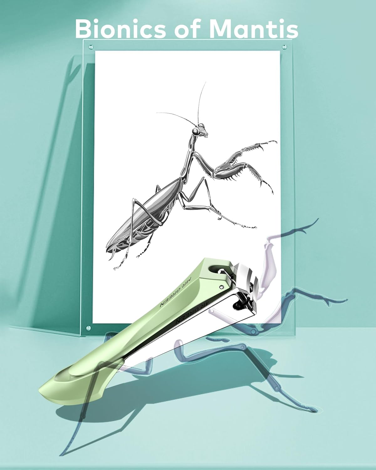 MR.GREEN Nail Clippers with Nail File,Anti Splash Nail Clipper Set for Thick Nails,Medical Grade Stainless Steel Professional Nail Cutter,Sharp and Durable fingernail Clipper for Men and Women(Green)