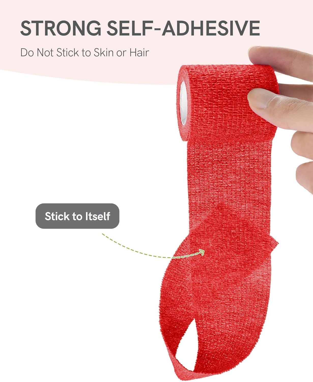 FriCARE Self Adhesive Bandage Wrap, Medical Tape in First Aid Kit, Cohesive Bandages for Wounds Sport Vet, 2 Inches X 5 Yards 16 Rolls, Rich