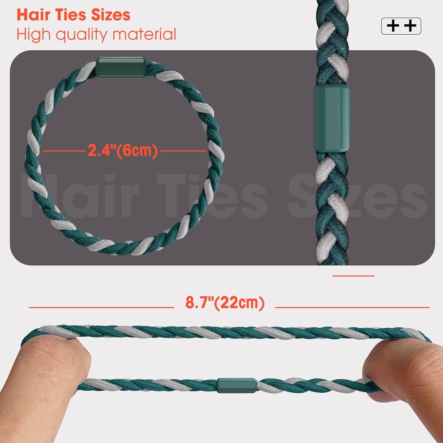 EasYoung 10pcs Braided Men's Hair Ties, Elastic Hair Coils for Buns, Curly Thick Hair