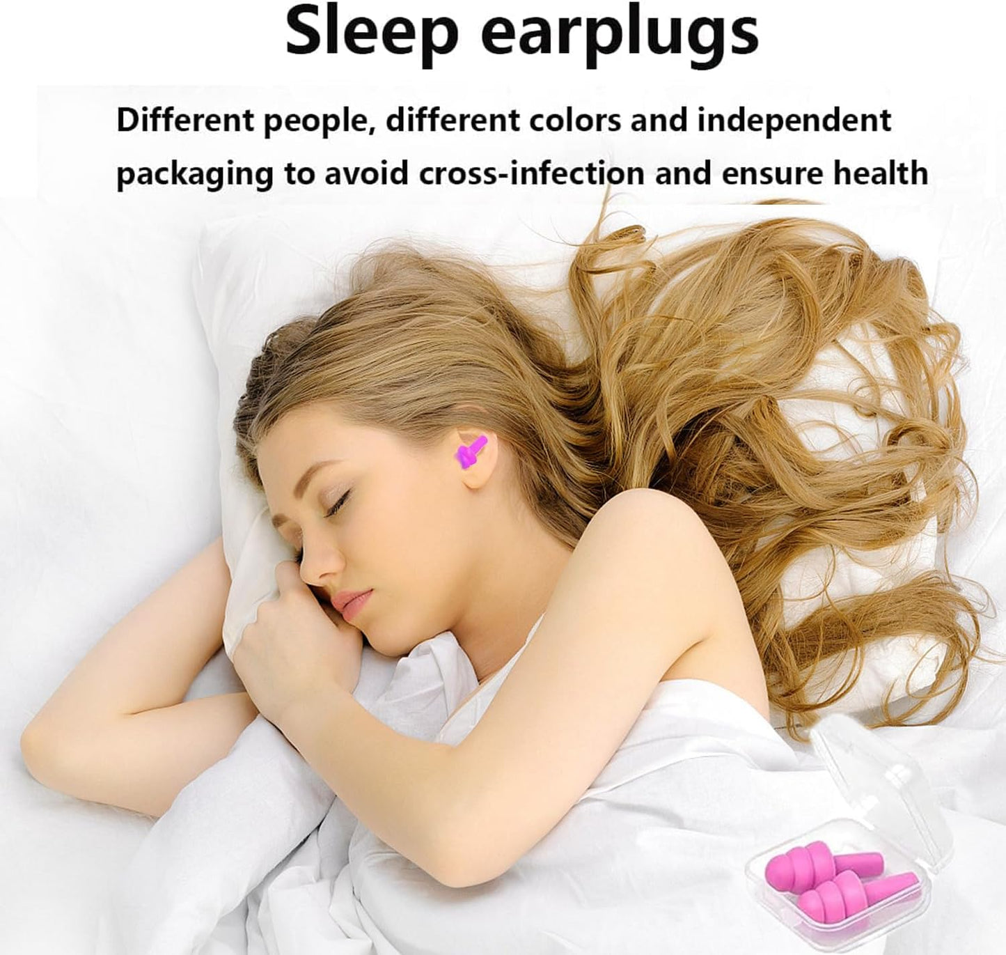 Ear Plugs for Sleeping, 8 Pairs Noise Canceling Soft Reusable Silicone Earplugs Waterproof Noise Reduction Earplugs for Sleeping, Swimming, Snoring, Concerts, Work, Noisy Places