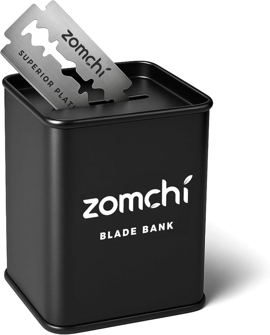 ZOMCHI Razor Blade Bank for Safety Razor Blade Storagement, Used Double Edge Safety Razor Blade Disposal Case (Black)