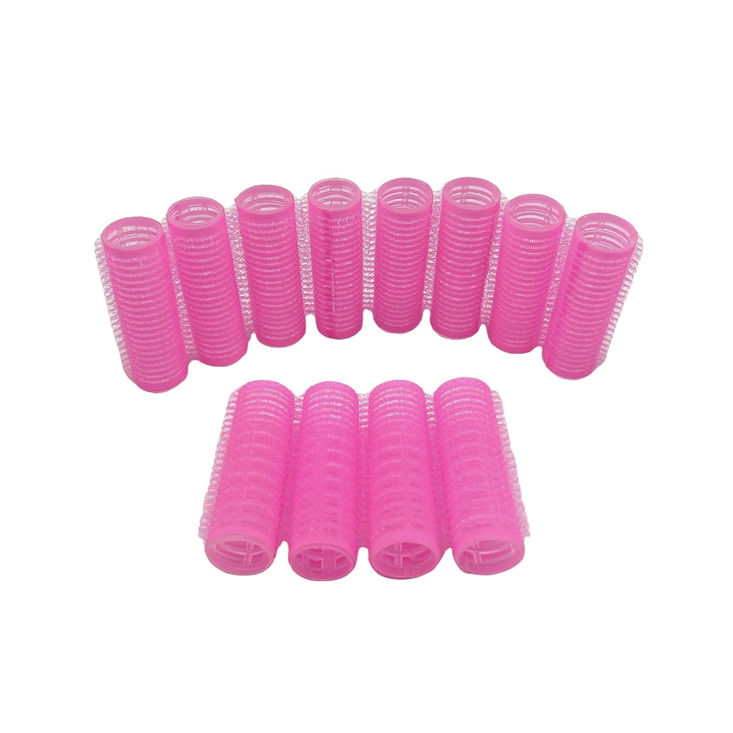 Hair Curler, 12PCS Roller for Medium Short Hair, Heatless Curler for Bangs, Plastic & Gel, Creates Natural Curly Hairstyle, Pink