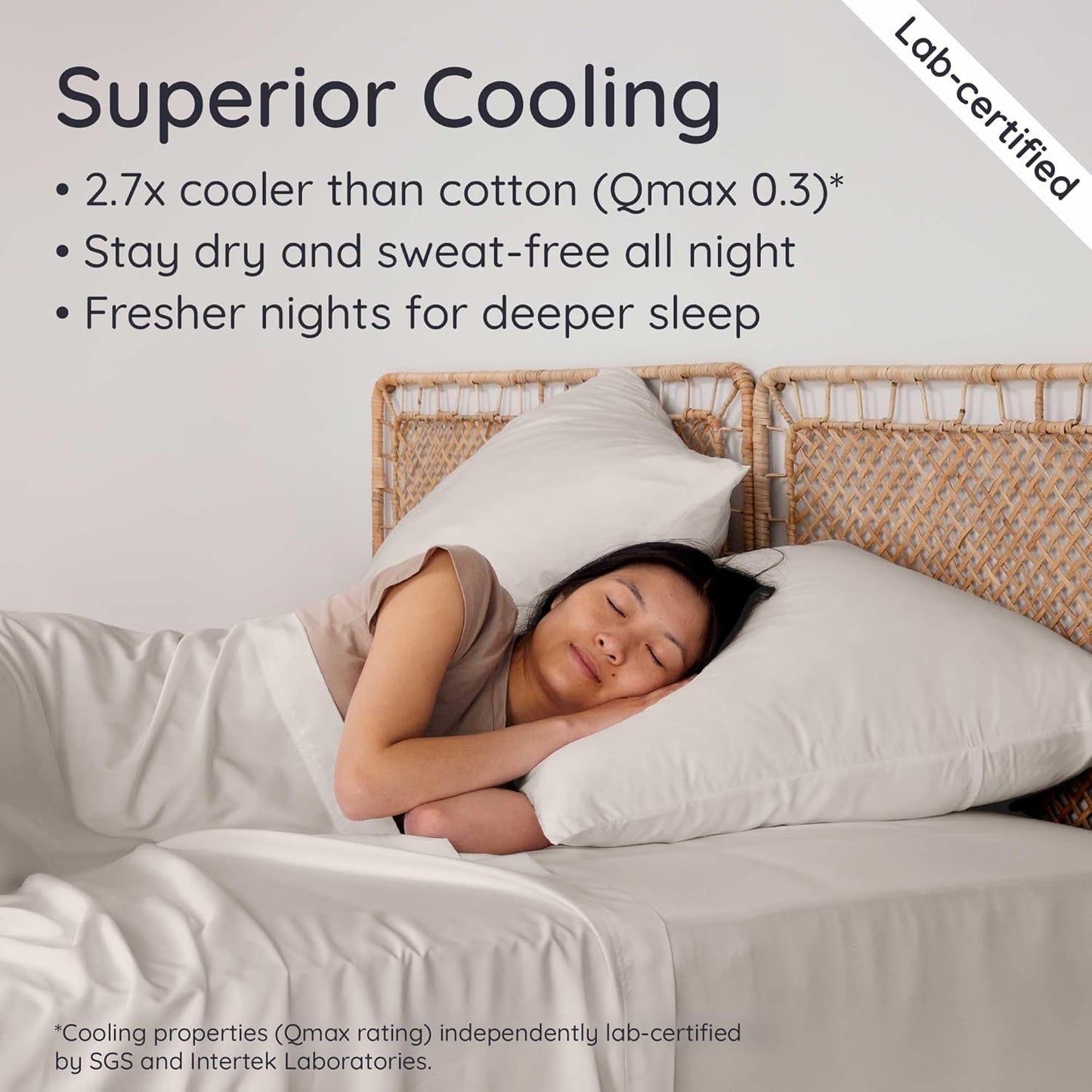 Bambaw 100% Viscose Derived from Bamboo Pillowcase King Size – Set of 2 Cooling Pillow Cases for Hair Protection with Envelope Closure, Breathable & Anti Acne Pillowcase (Sand)