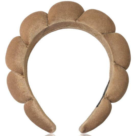 Ayesha Brown Spa Headband for Washing Face Sponge Makeup Headbands Skincare Headband Soft Hair band to Facial Clean