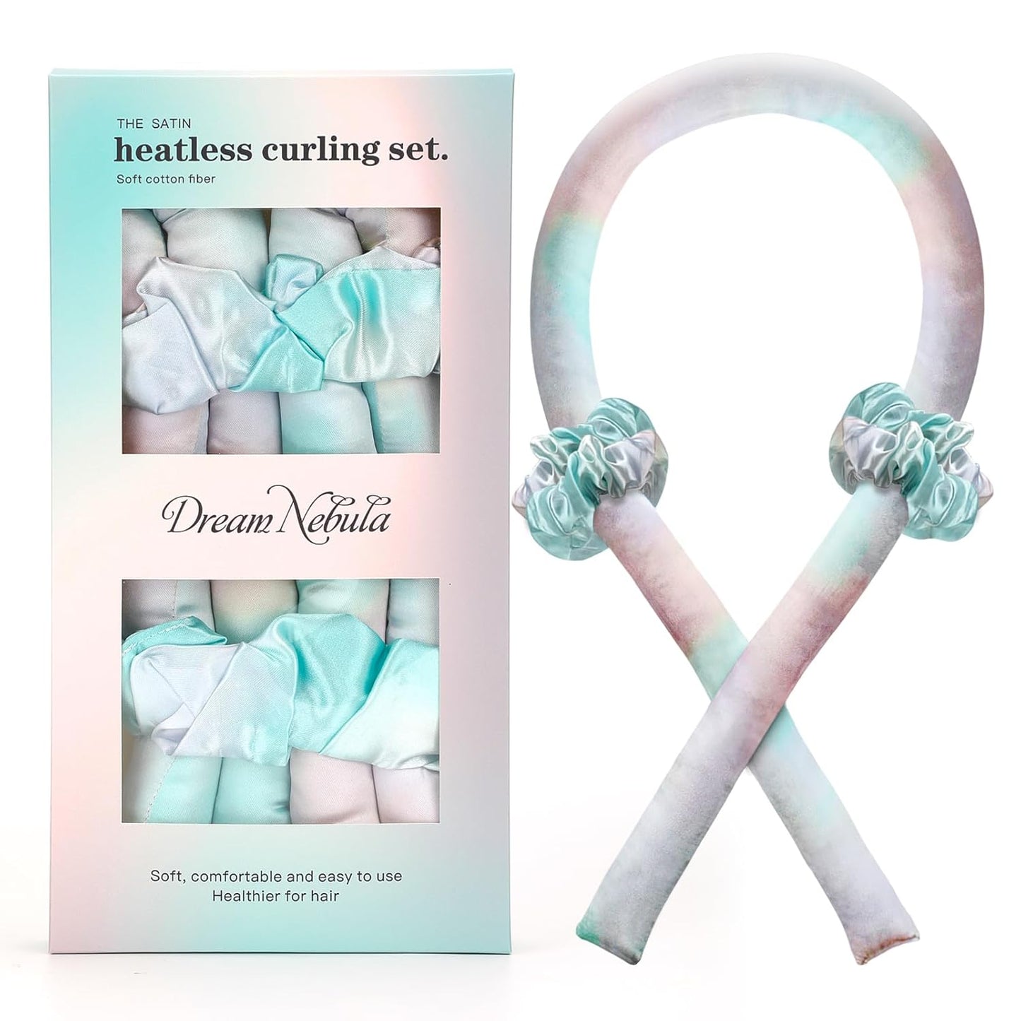 Satin Heatless Curling Set - Hair Rollers for Curls Heatless Hair Curlers & Hot Rollers Hair Curlers to Sleep in Curling Rod Headband Curler (Dream Nebula)